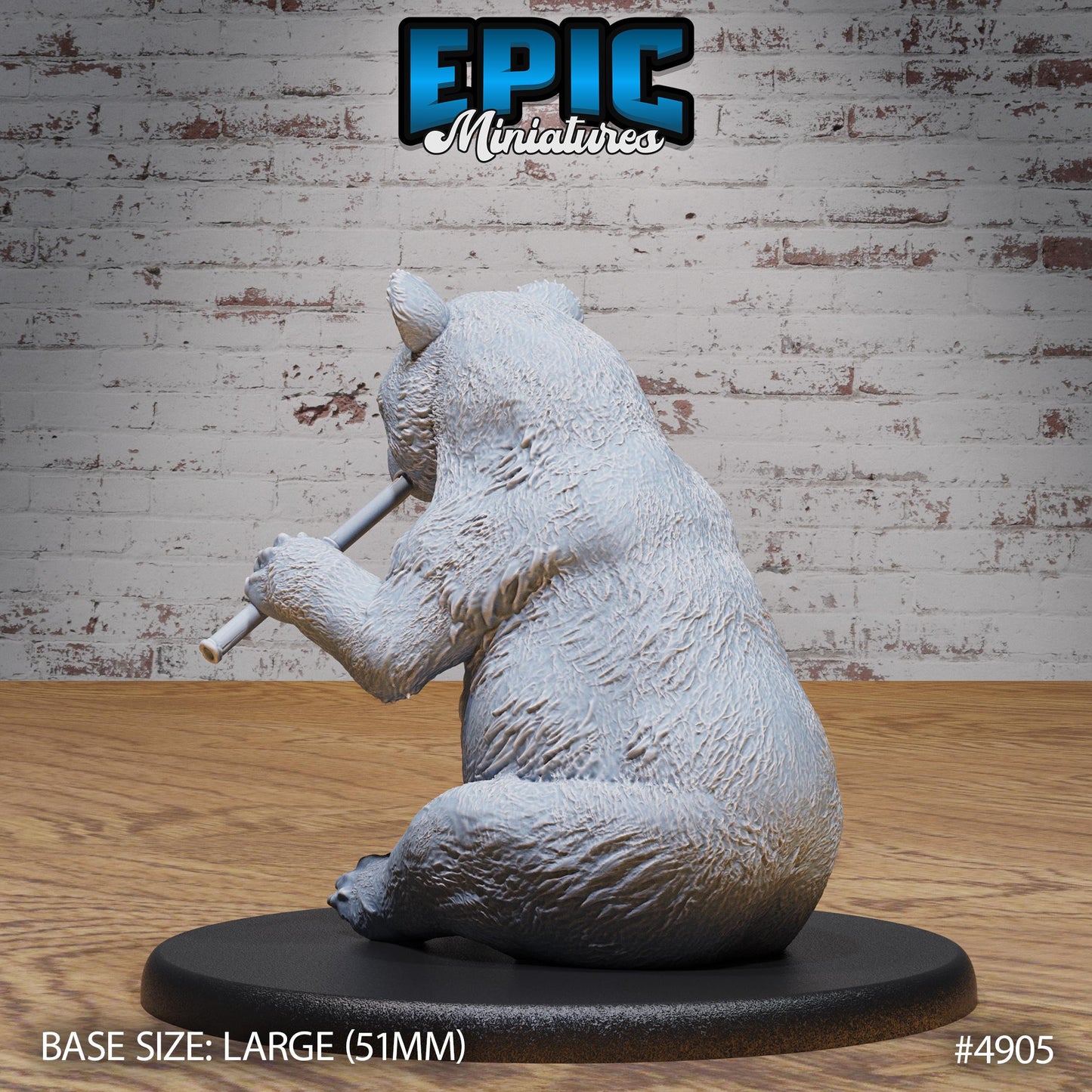 Panda Bear (Large) | Premium DnD Miniatures | High Quality Resin | Druid, Brown Bear, Shapeshifter, Beast, Black Bear, Bamboo, Cute, Sitting
