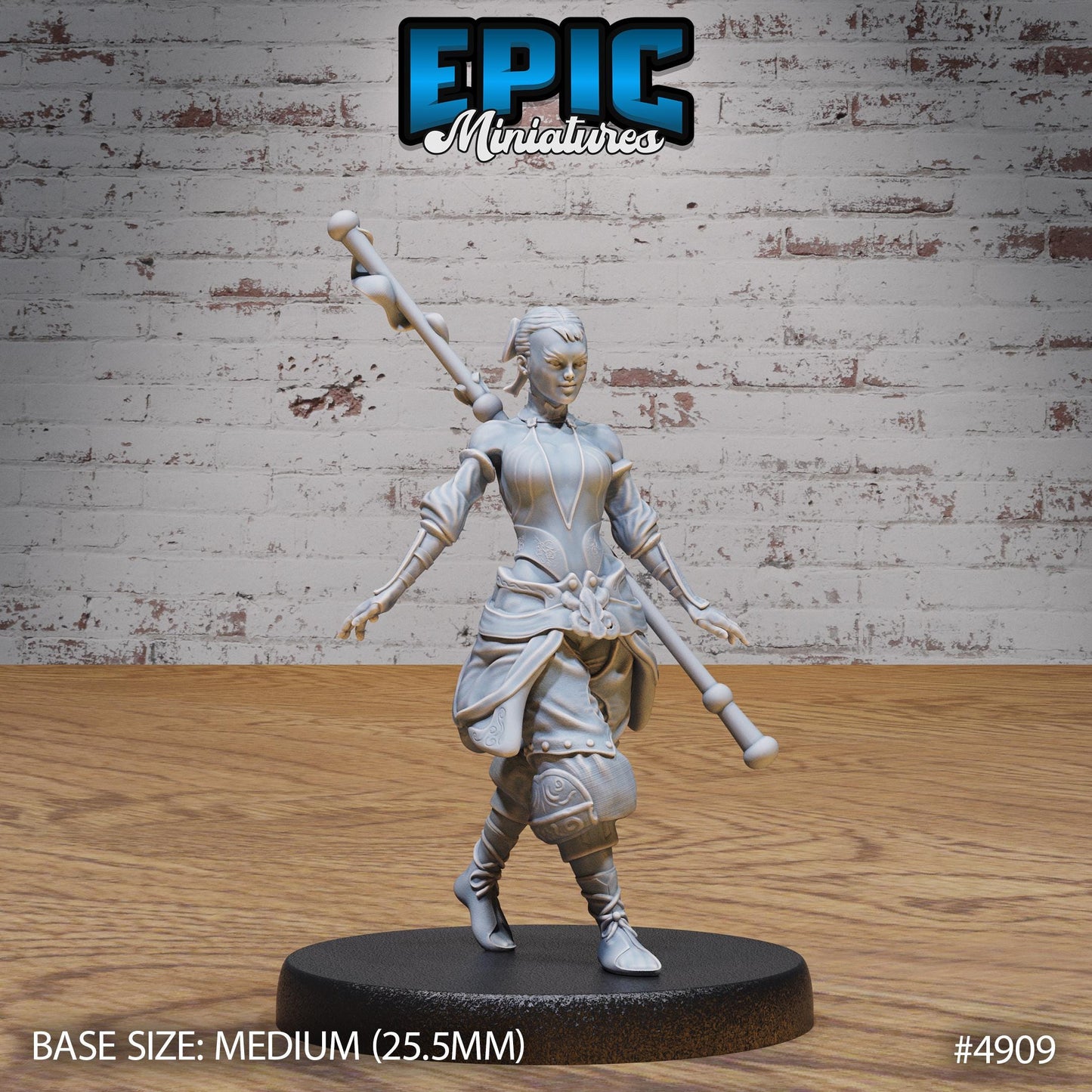 Monk Adventurer Female (Medium) | Premium DnD Minis High Quality Resin | Japanese, East Asia, Asian, Woman, Fighter, Kung Fu, Martial Arts