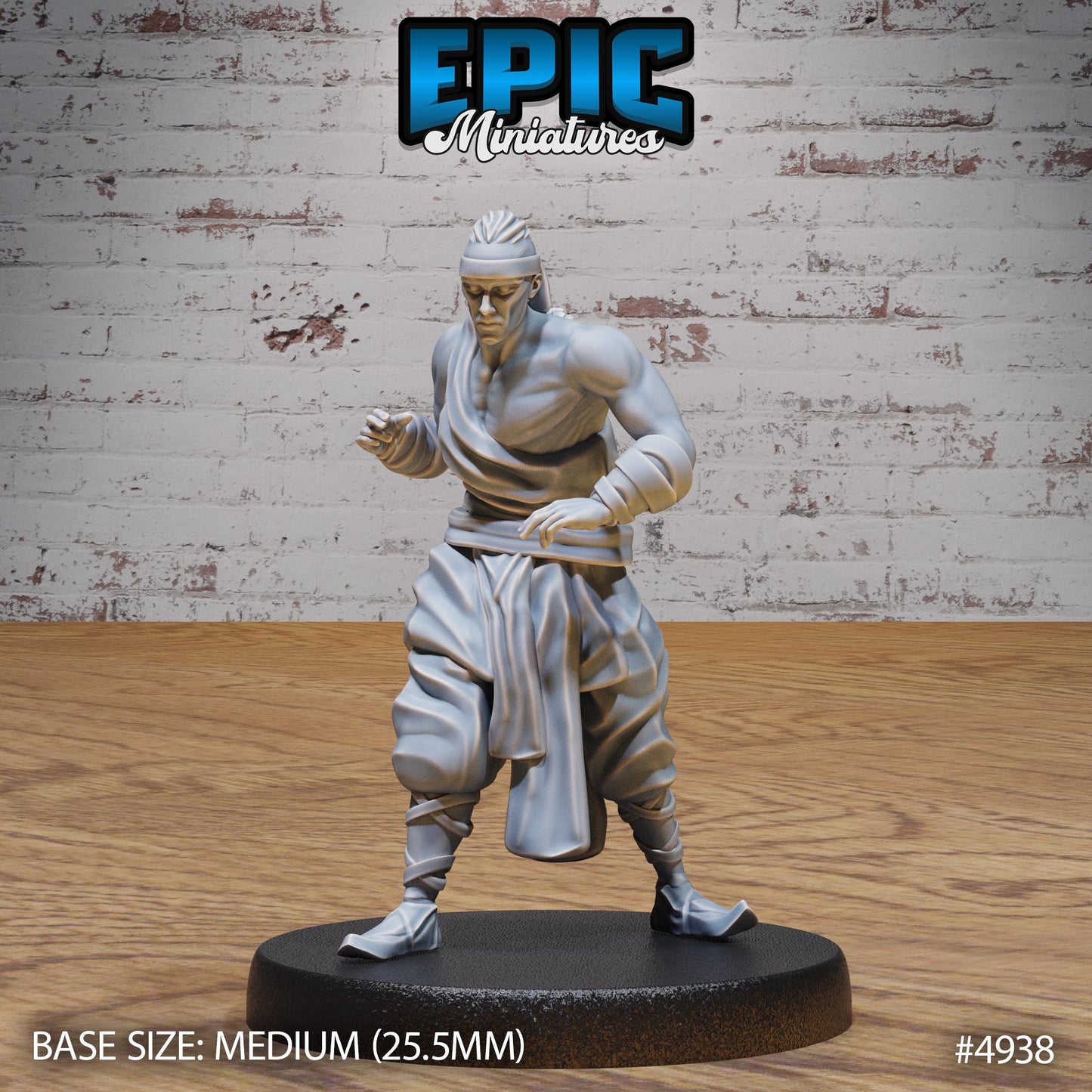 Martial Arts Monk (Medium) | Premium DnD Minis High Quality Resin | Japanese, East Asia, Asian, Male, Fighter, Kung Fu, Martial Arts, Man