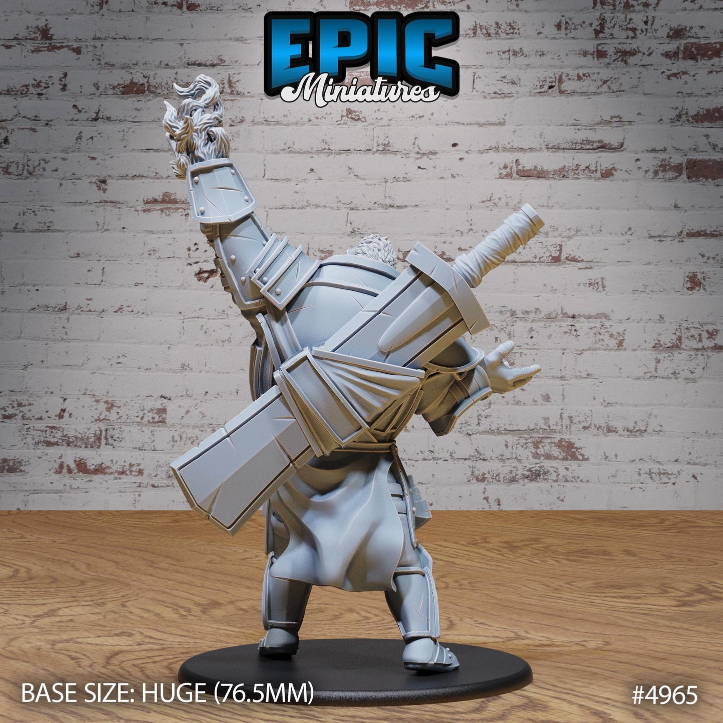 Fire Giant (Huge) | Premium DnD Minis High Quality Resin | Paladin, Barbarian, Fighter, Shield, Sword, Victory Pose, Male, Swipe, Attack