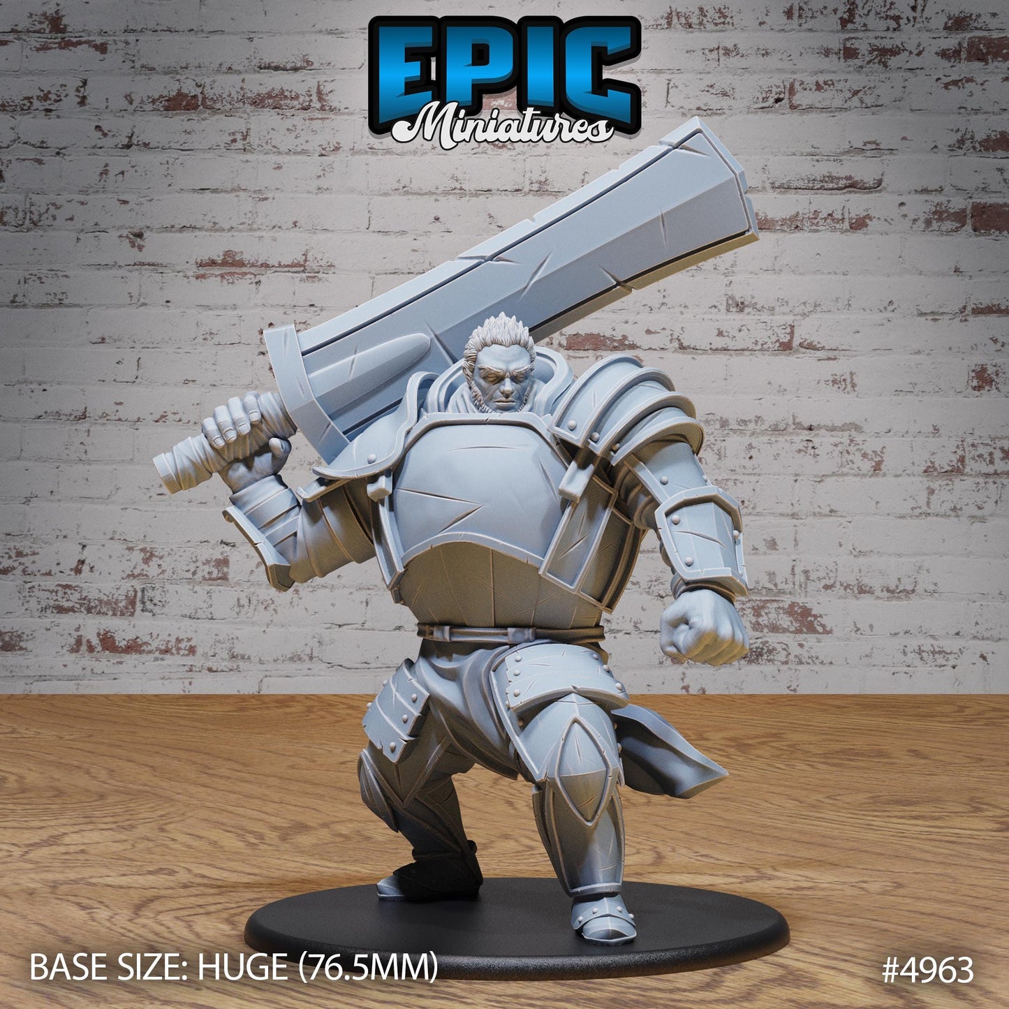 Fire Giant (Huge) | Premium DnD Minis High Quality Resin | Paladin, Barbarian, Fighter, Shield, Sword, Victory Pose, Male, Swipe, Attack