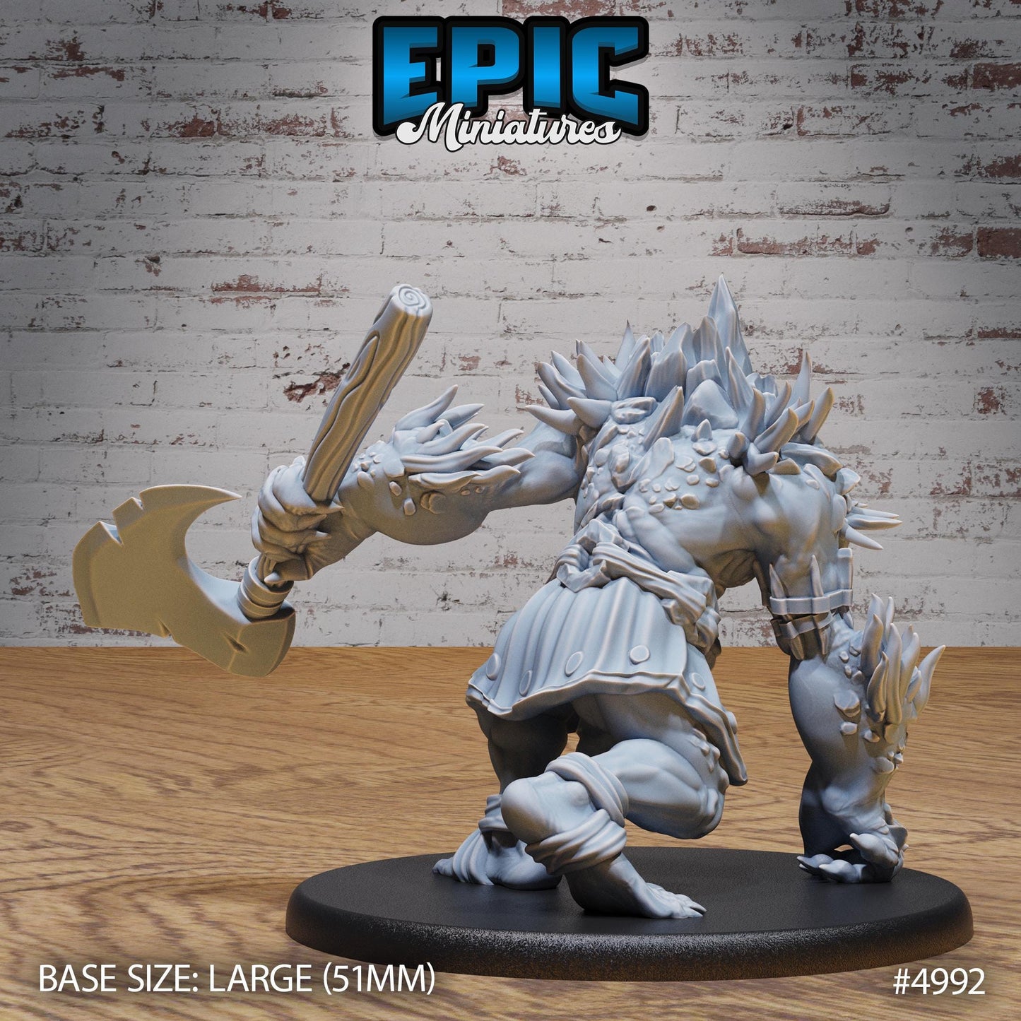 Savage Troll (Large) | Premium DnD Miniatures | High Quality Resin | Orc, Giant, Goblin, Trolls, Wooden Stick, Angry, Rock, Smash, Giant