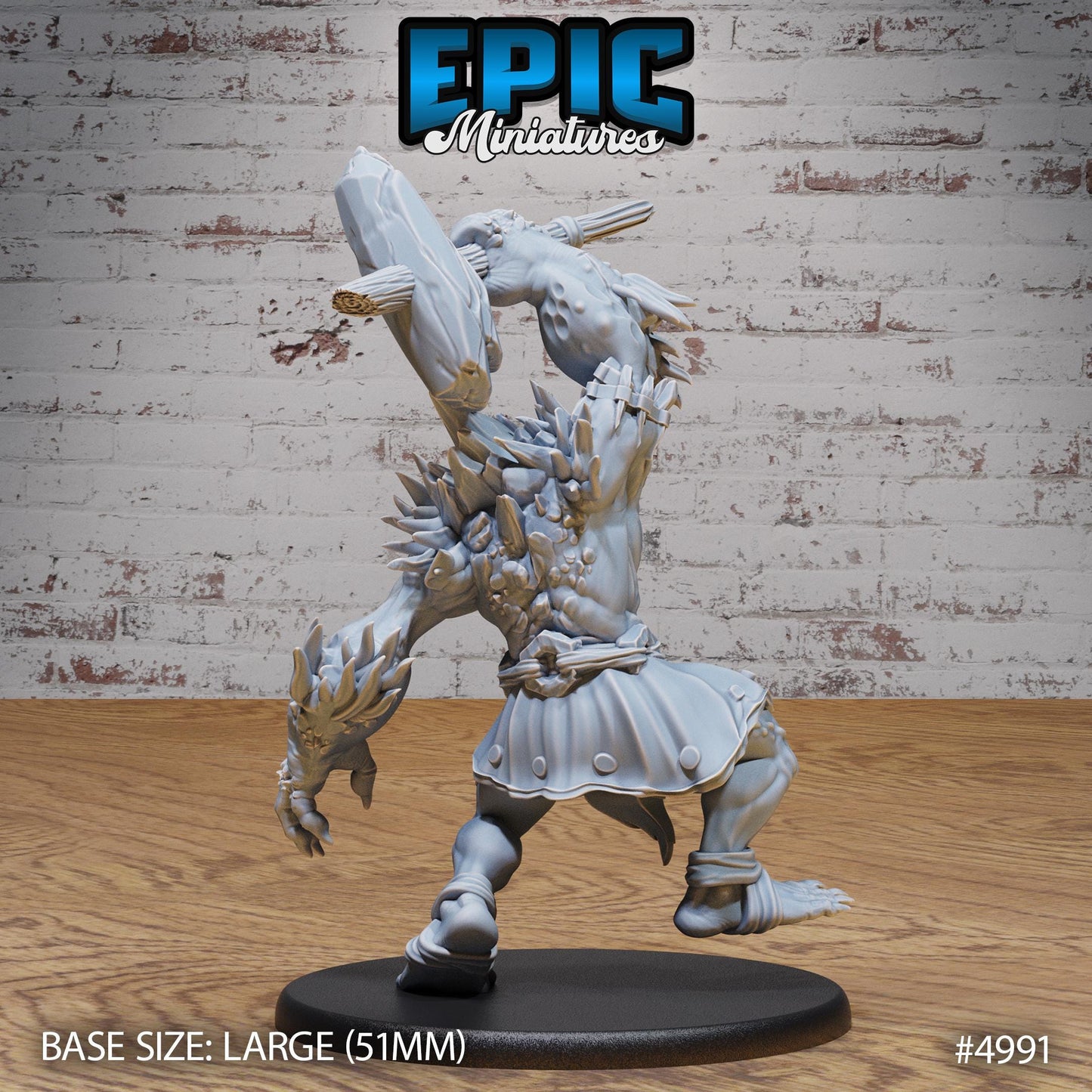 Savage Troll (Large) | Premium DnD Miniatures | High Quality Resin | Orc, Giant, Goblin, Trolls, Wooden Stick, Angry, Rock, Smash, Giant