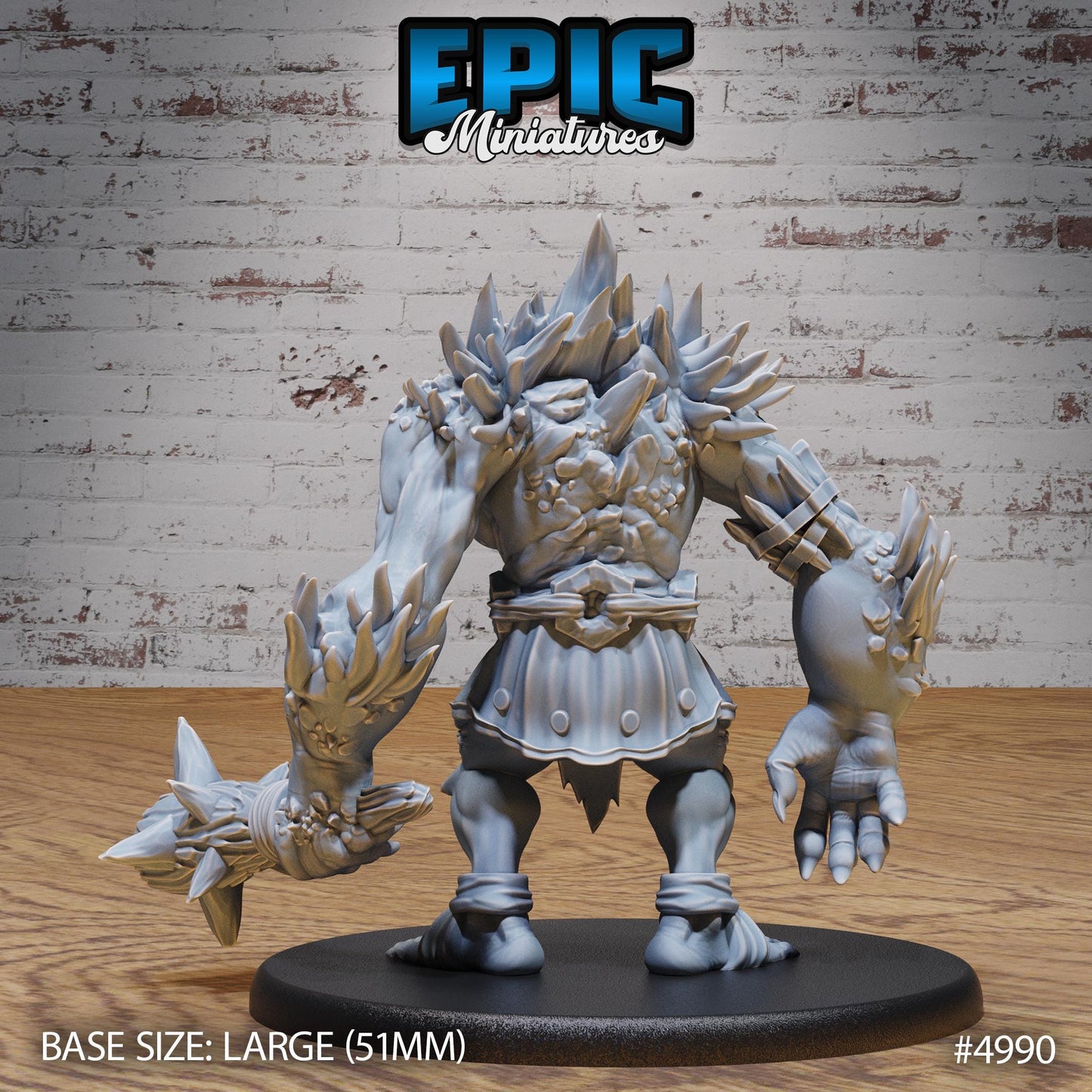 Savage Troll (Large) | Premium DnD Miniatures | High Quality Resin | Orc, Giant, Goblin, Trolls, Wooden Stick, Angry, Rock, Smash, Giant