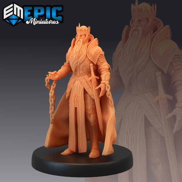 Revenant King Set / Undead Leader / Chained Ghost Monarch | Premium DnD Minis with High Quality Resin |