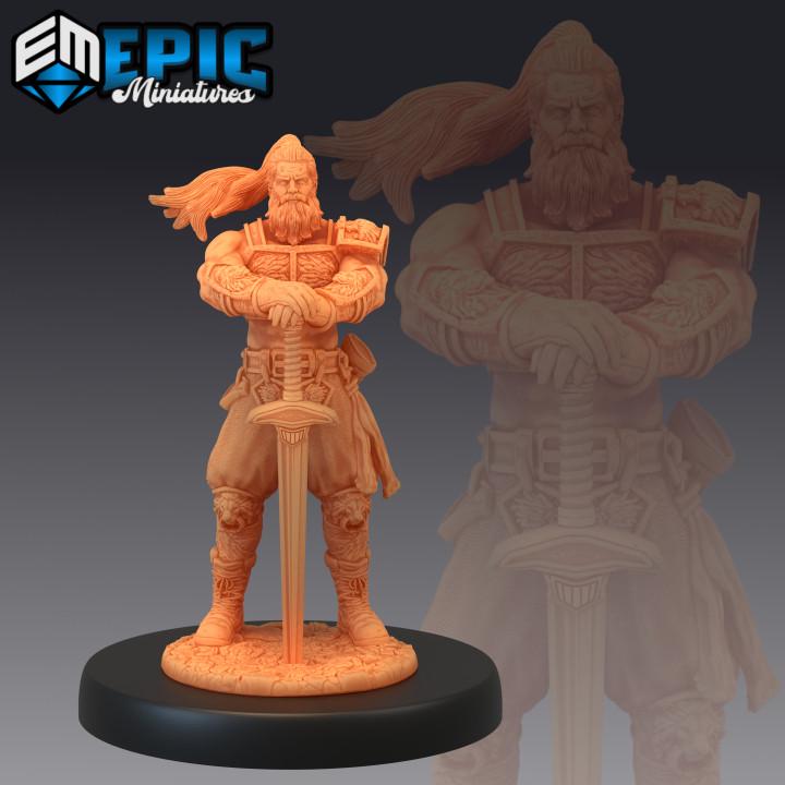 Legendary Warrior Set / Viking Fighter / Human Barbarian | Premium DnD Minis with High Quality Resin | Knight, Warriors, Axes, Blades