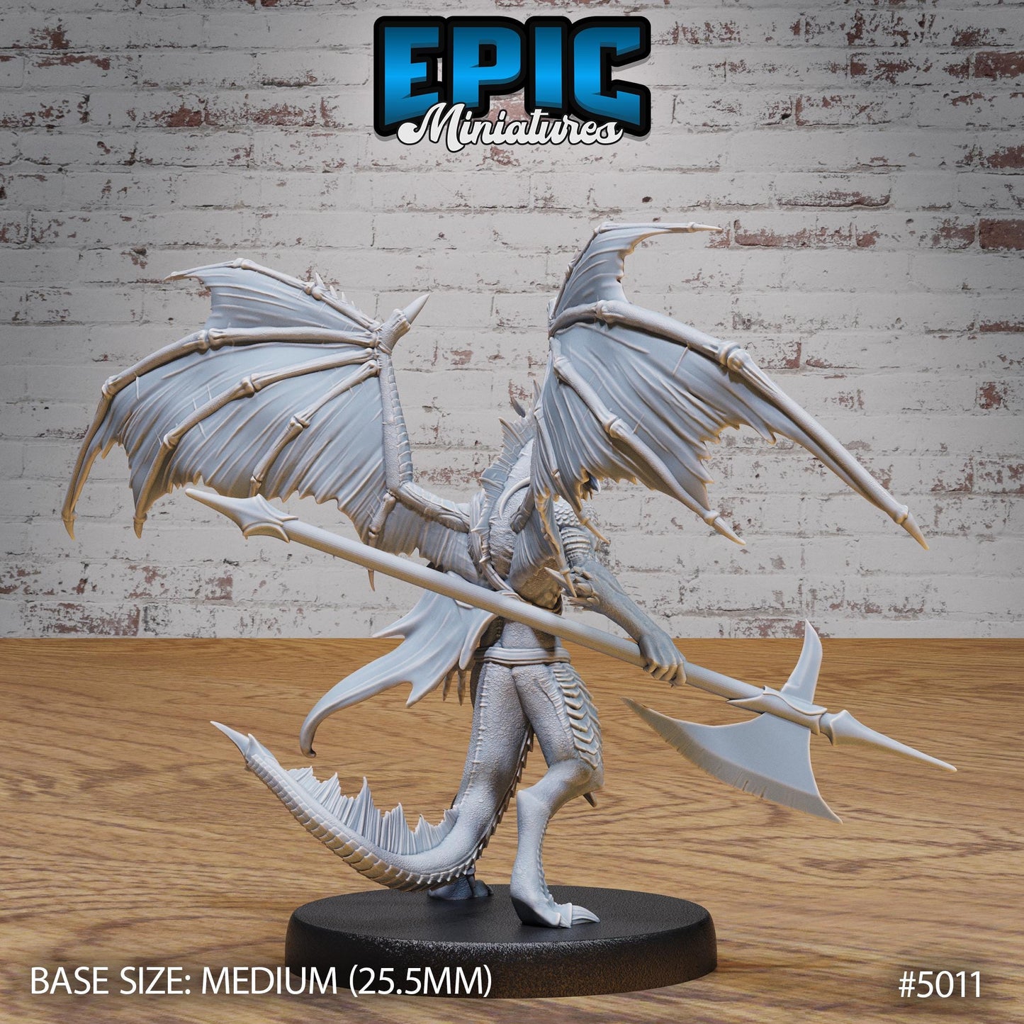 Draconic Demon Silver (Medium) | Premium DnD Miniatures | High Quality Resin | D&D RPG