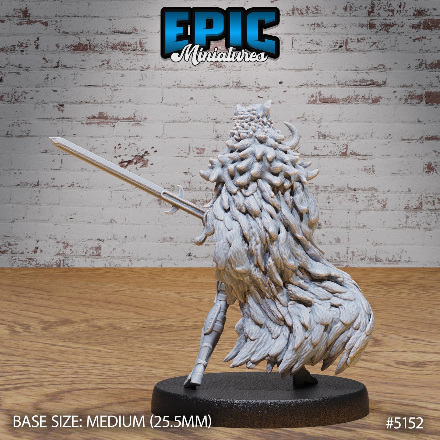 Boar Coat Warrior Lady (Medium) | Premium DnD Miniatures | High Quality Resin | D&D RPG