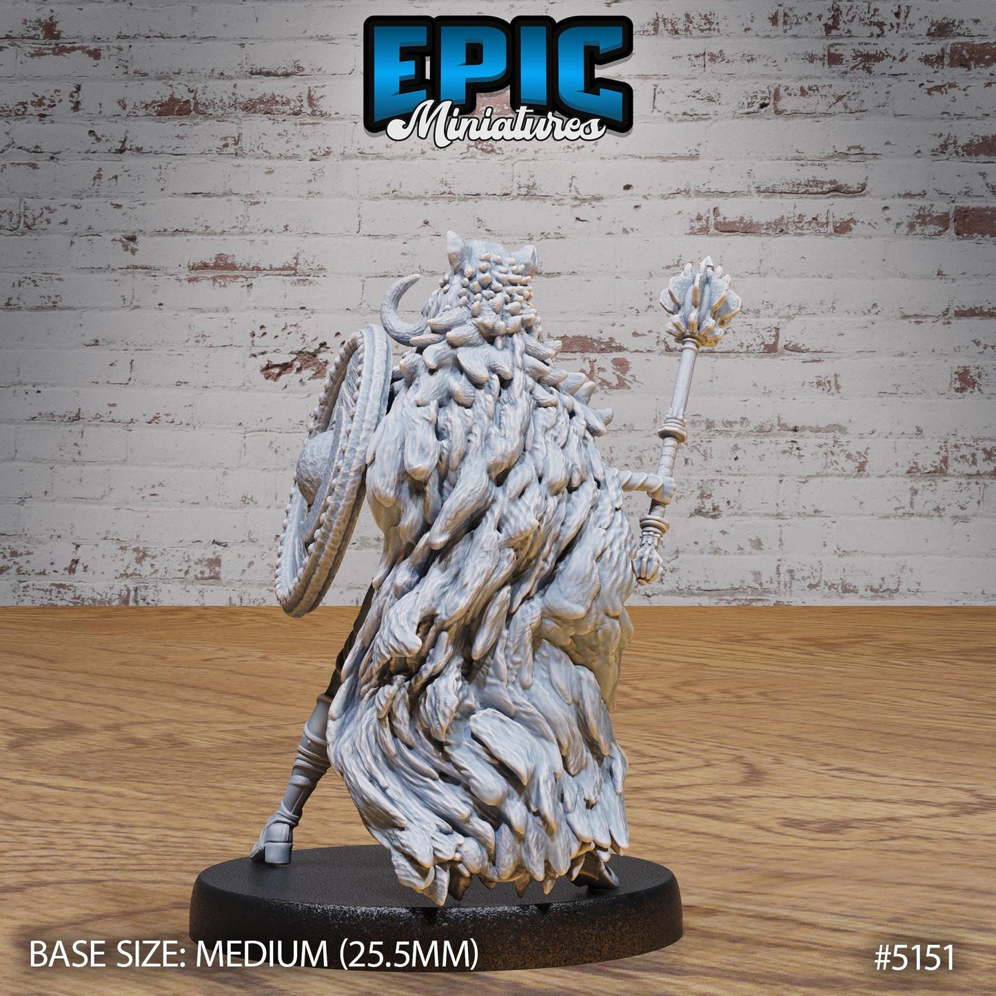 Boar Coat Warrior Lady (Medium) | Premium DnD Miniatures | High Quality Resin | D&D RPG