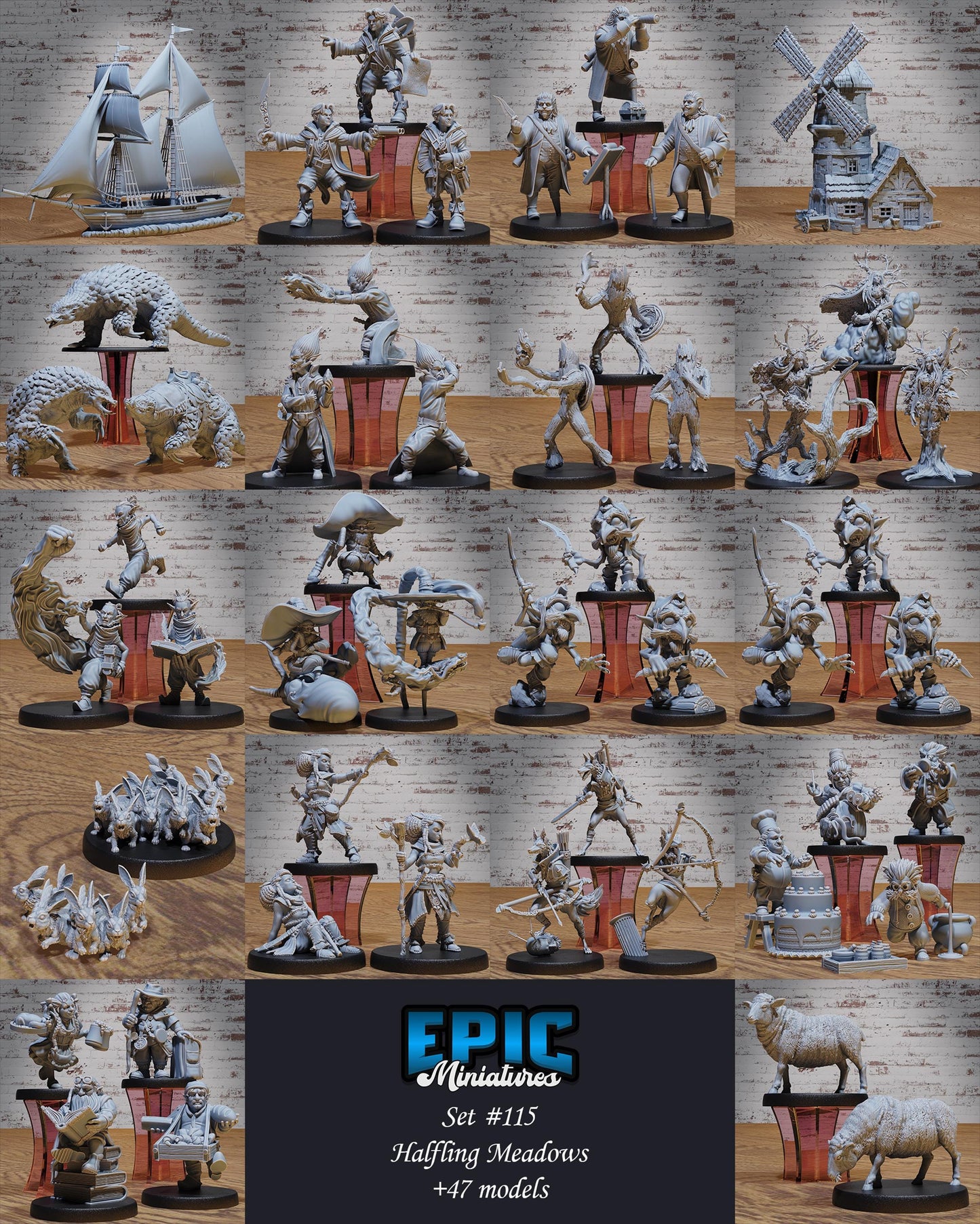 Halfling Villagers - 2/2 - (Medium) | Premium DnD Miniatures | High Quality Resin | D&D RPG