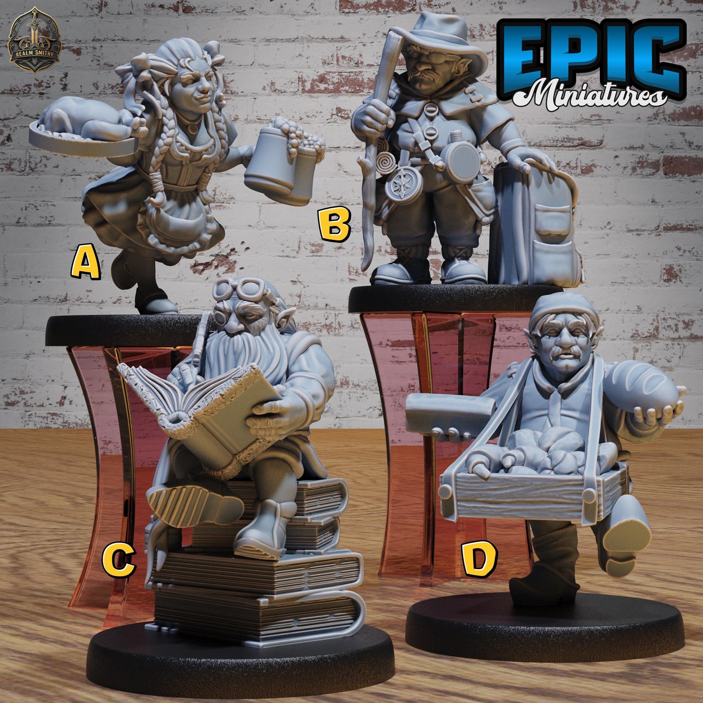 Halfling Villagers - 1/2 - (Medium) | Premium DnD Miniatures | High Quality Resin | D&D RPG
