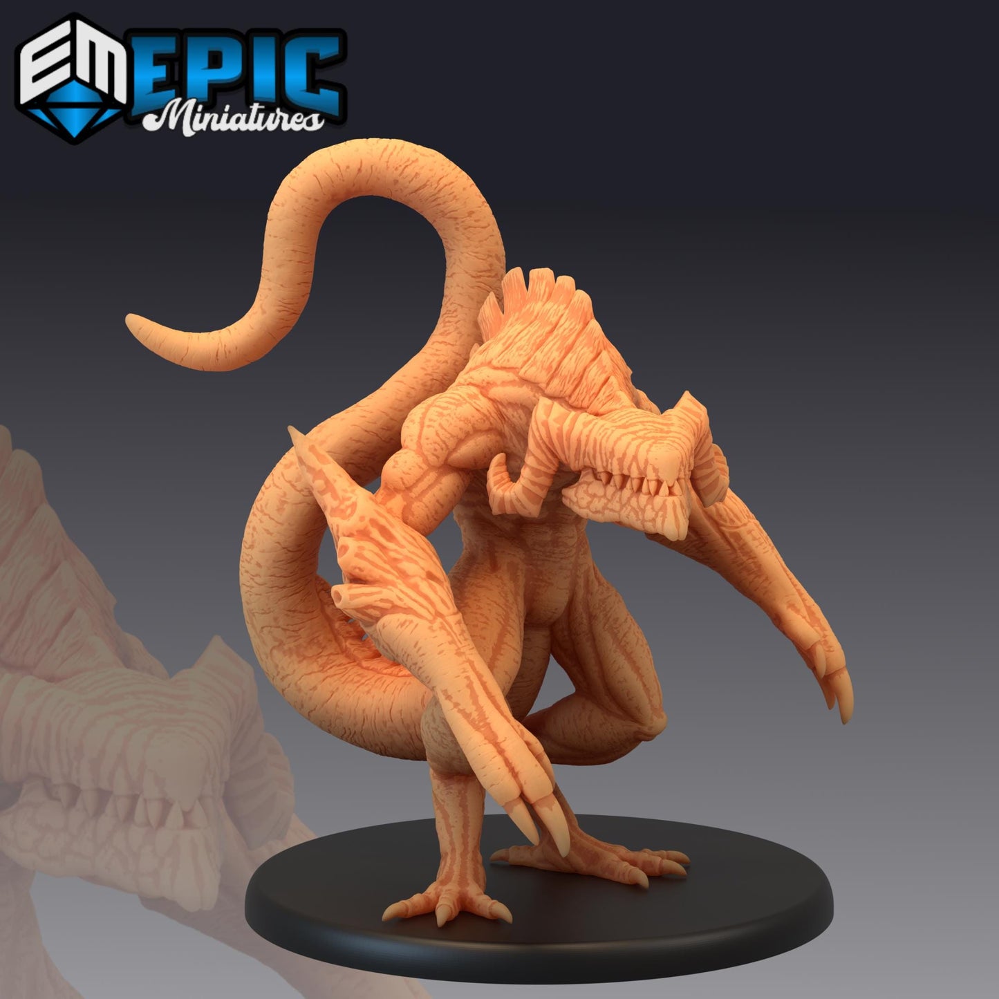 Cave Beast (Large) | #051 - Dwarven Mines | EPIC 28mm | Monster, Beats, Creature, Lizard, Tail, Underdark, Mines, Attack