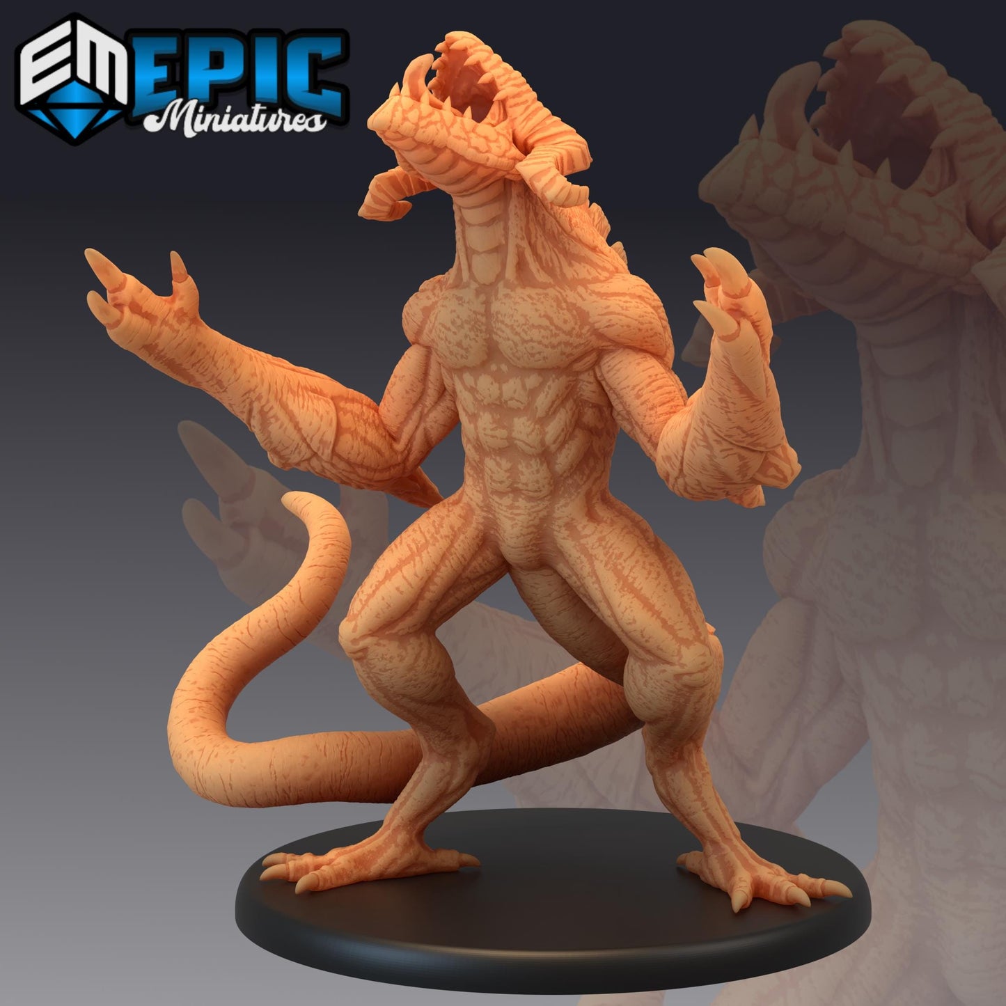 Cave Beast (Large) | #051 - Dwarven Mines | EPIC 28mm | Monster, Beats, Creature, Lizard, Tail, Underdark, Mines, Attack