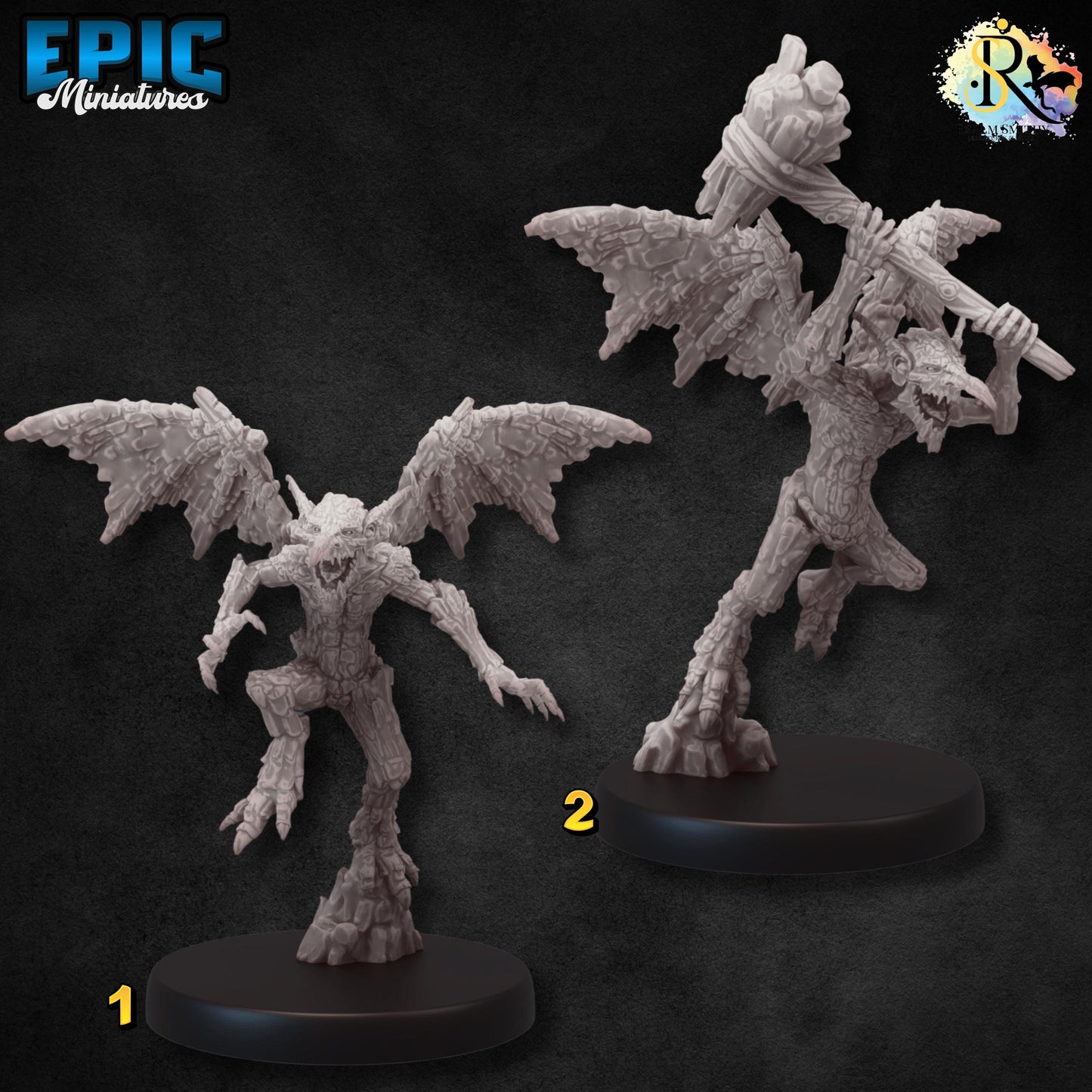 Earth Mephit (Medium) | #051 - Dwarven Mines | EPIC 28mm | Mephits, Fiends, Familiar, Mud, Rock, Flying, Monster, Encounter