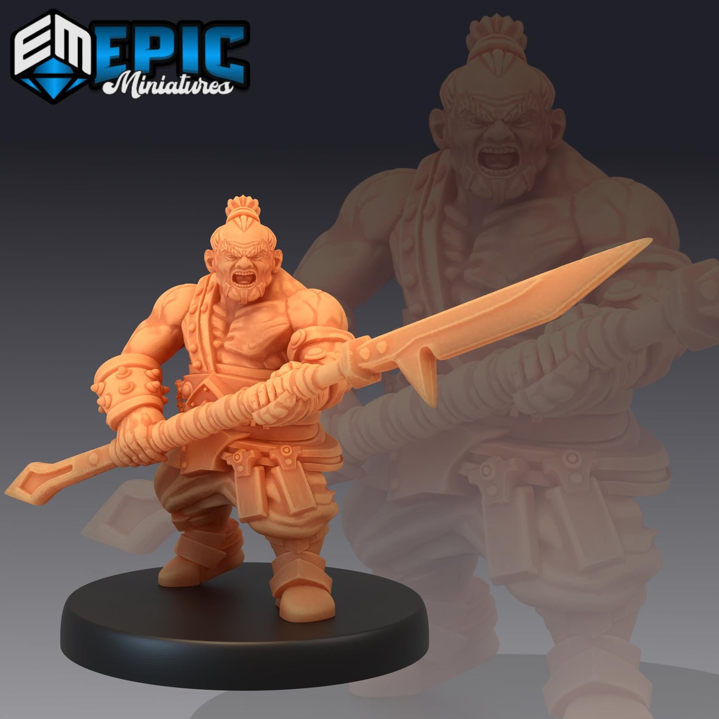Bulky Dwarf Spear (Medium) | #051 - Dwarven Mines | EPIC 28mm | Fighter Dwarves, Arrows, Sword, Muscular, Short, Barbarian