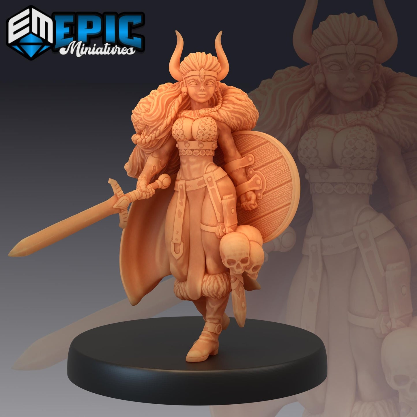 Dwarf Princess (Medium) | #051 - Dwarven Mines | EPIC 28mm | Gnome, Viking, Gnome, Queen, Skulls, Strong, Horns, Female