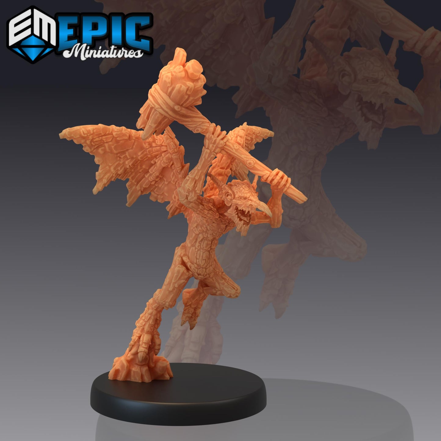 Earth Mephit (Medium) | #051 - Dwarven Mines | EPIC 28mm | Mephits, Fiends, Familiar, Mud, Rock, Flying, Monster, Encounter