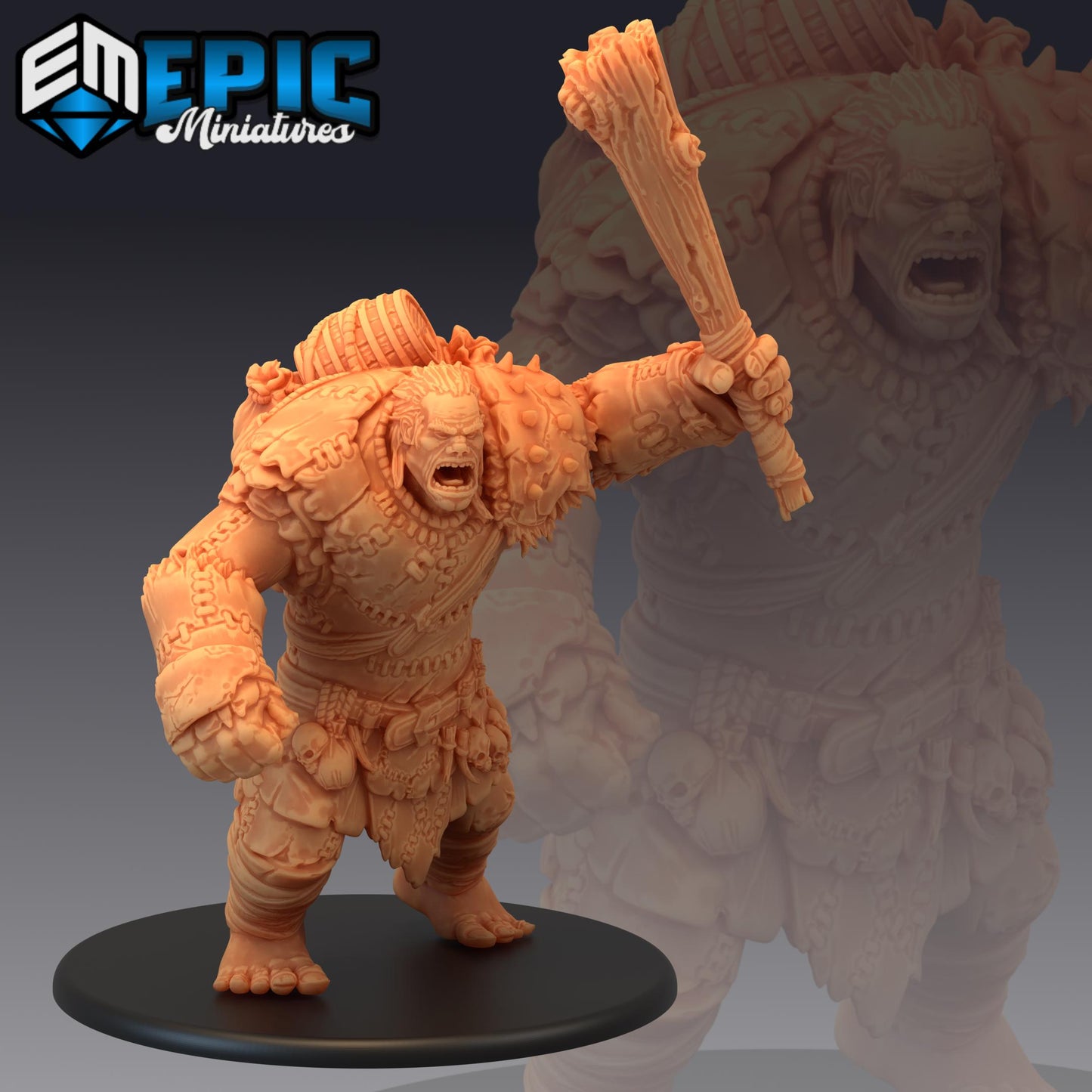 Hill Giant (Huge) | #051 - Dwarven Mines | EPIC 28mm | Beast, Ogre, Big, Mutant, Hammer, Smash, Attack, Enemy, Beast, Enemy