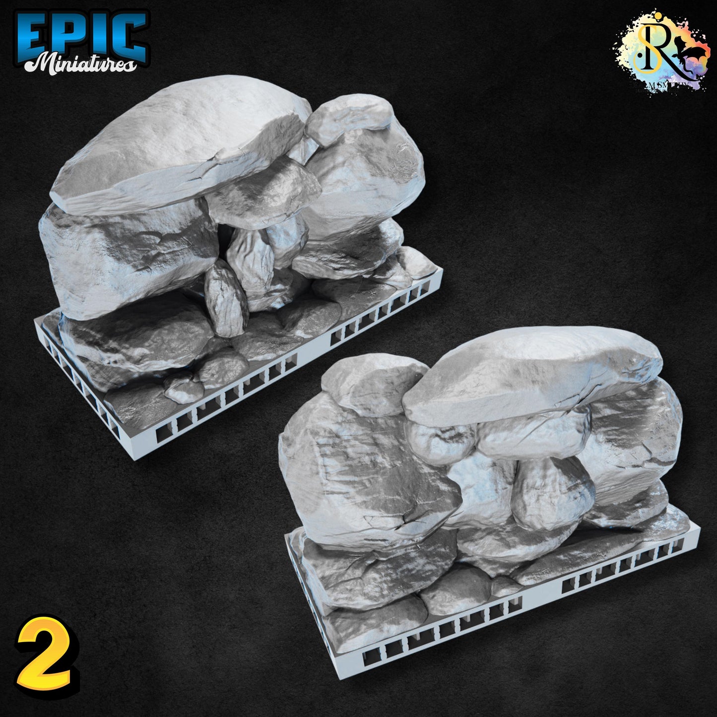 Modular Rocks | #051 - Dwarven Mines | EPIC 28mm | Terrain, Environment, Scatter, Walls, Stones, Openlock, Interlocking