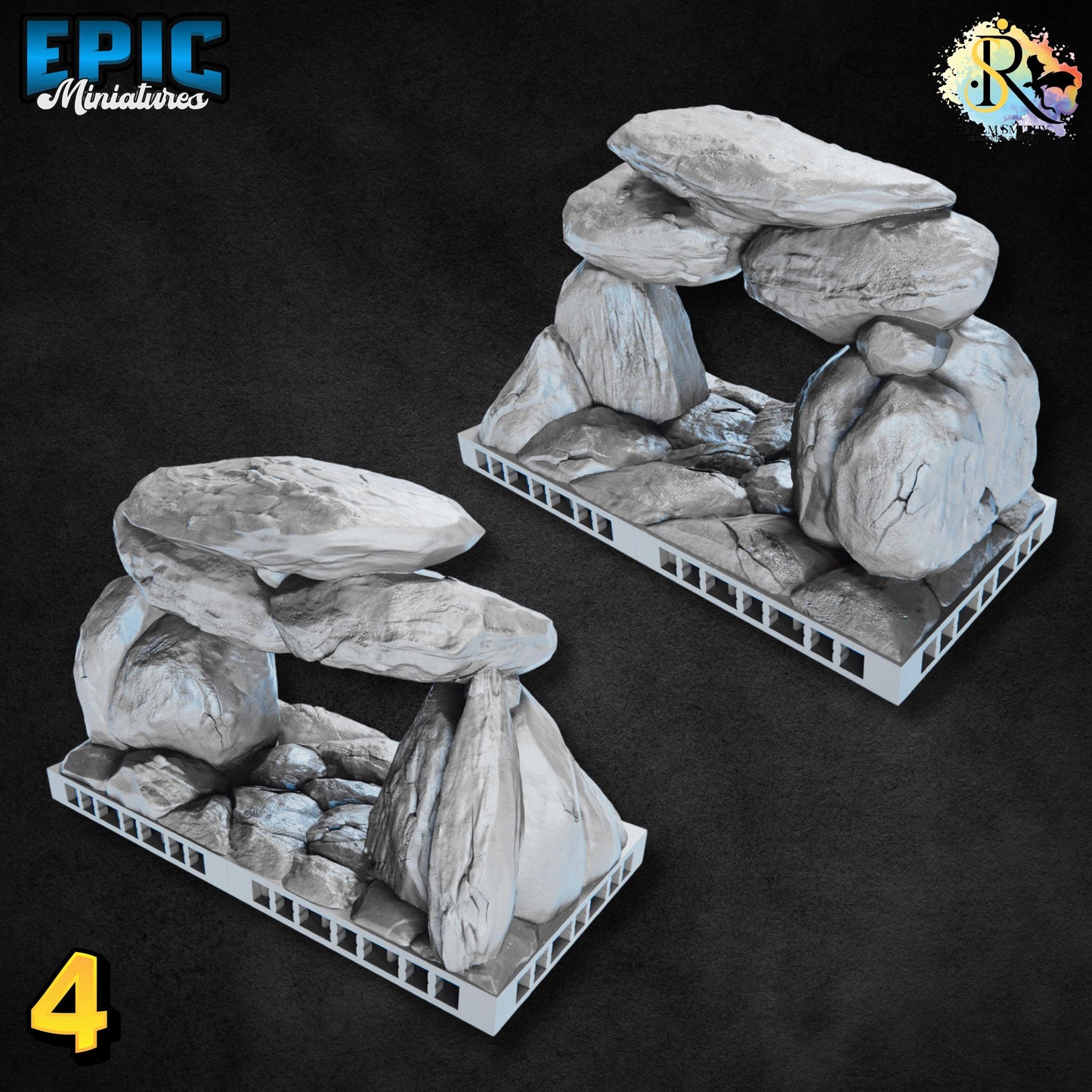 Modular Rocks | #051 - Dwarven Mines | EPIC 28mm | Terrain, Environment, Scatter, Walls, Stones, Openlock, Interlocking