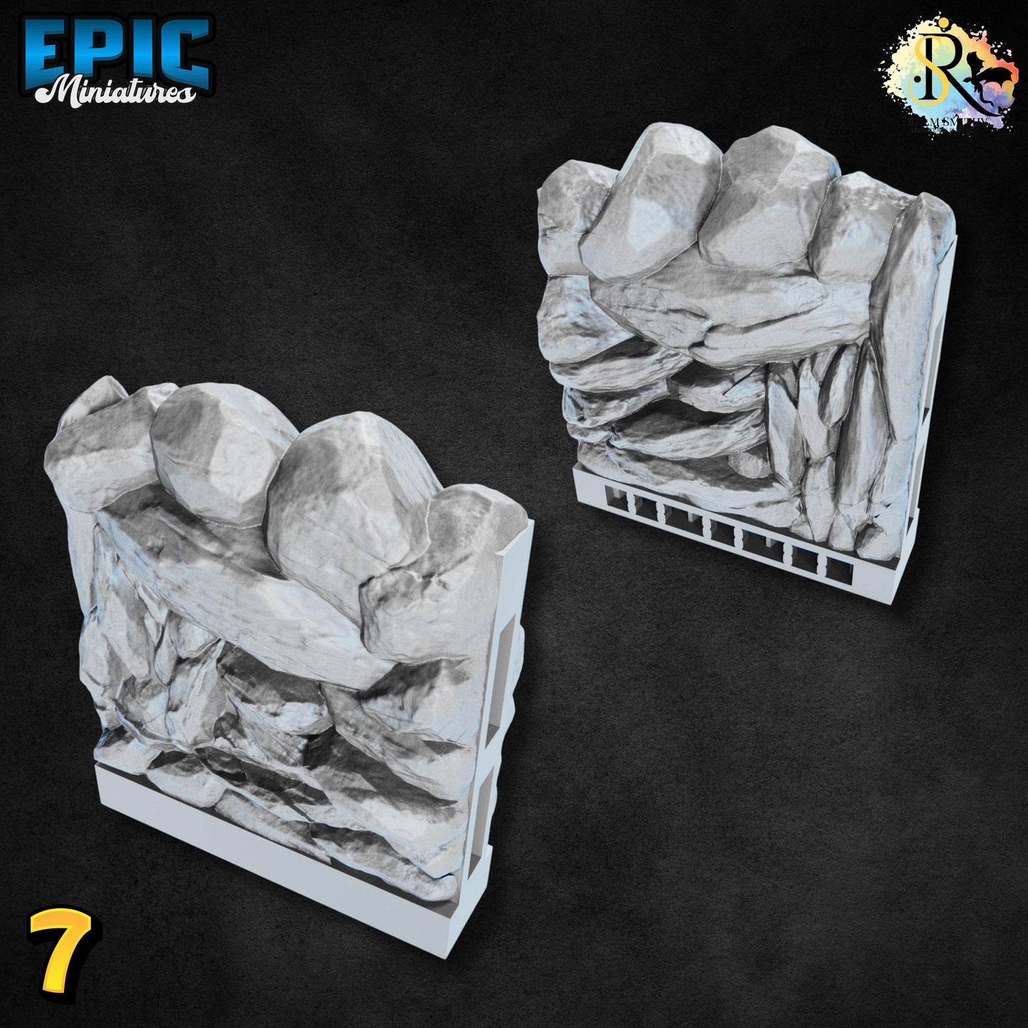 Modular Rocks | #051 - Dwarven Mines | EPIC 28mm | Terrain, Environment, Scatter, Walls, Stones, Openlock, Interlocking