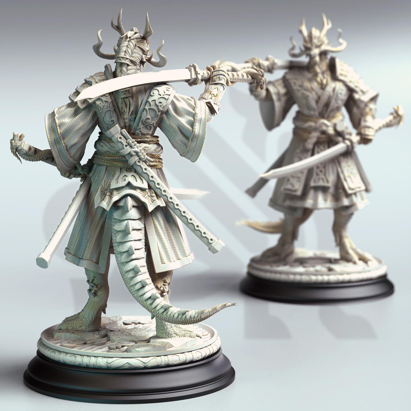 Ryuma - Eastern Dragonborn Samurai (Medium) | DM Stash | 32mm Scale | Premium DnD Miniature High Quality Resin
