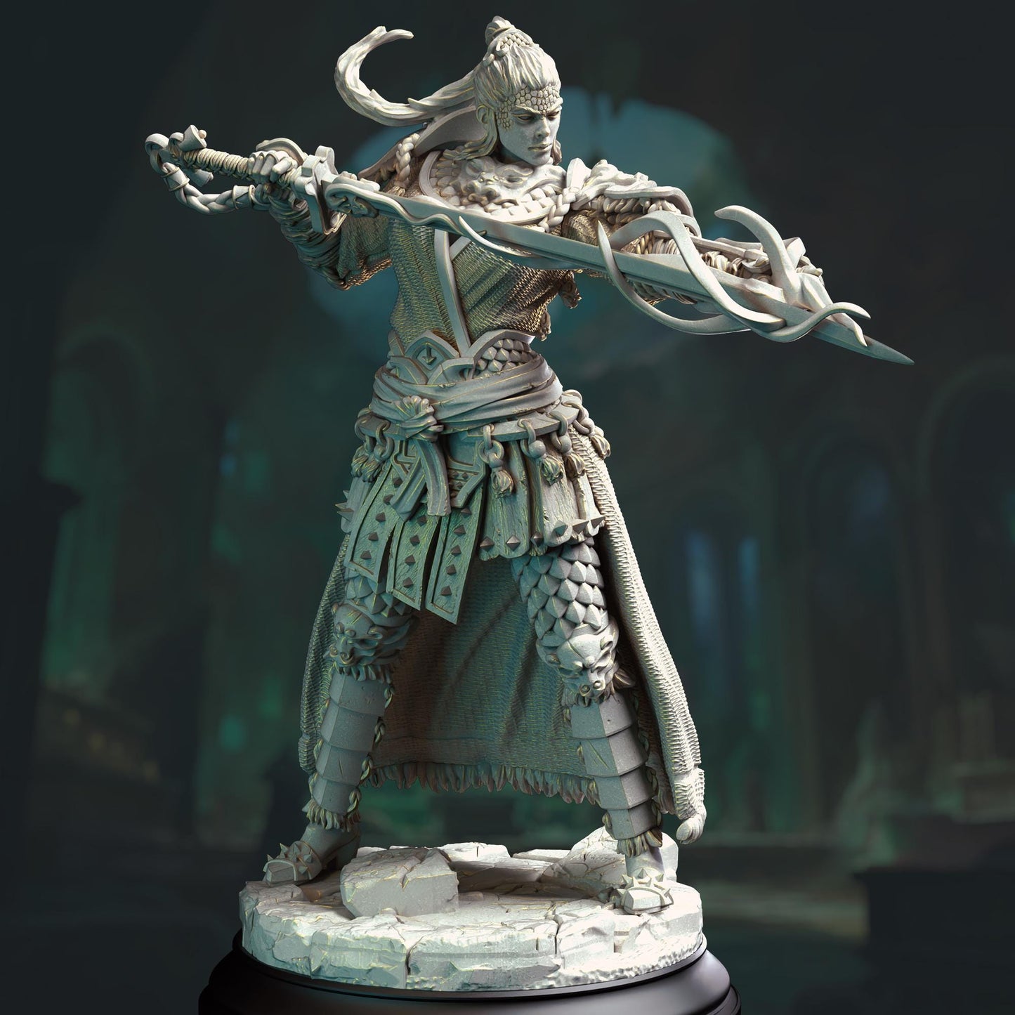 Saori - Serpentfolk Spellsword (Medium) | DM Stash | 32mm Scale | Premium DnD Miniature High Quality Resin