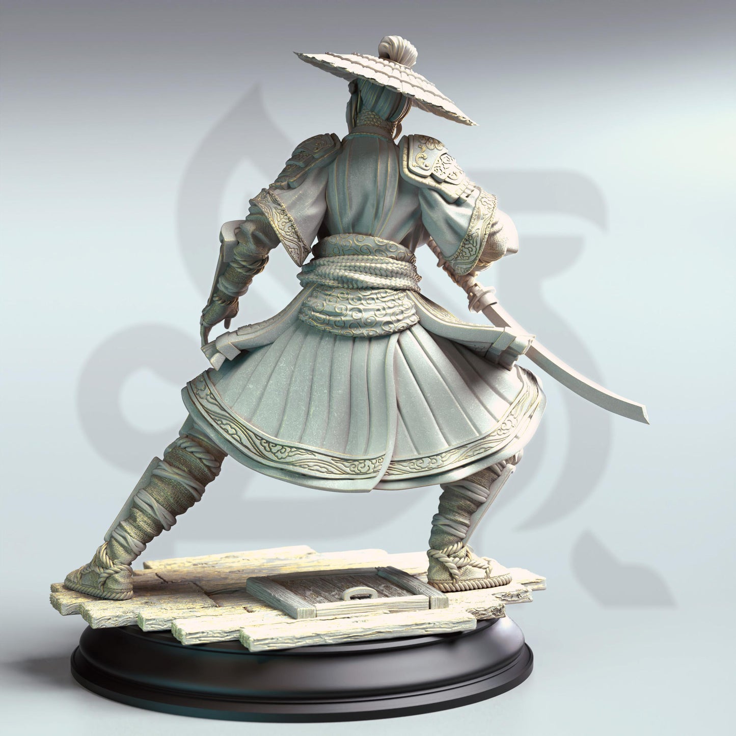 Yushin - Serpentfolk Vyanari Assassin (2V)(Medium) |DM Stash| 32mm Scale | Premium DnD Miniature High Quality Resin | Rogue, Hat, Katana
