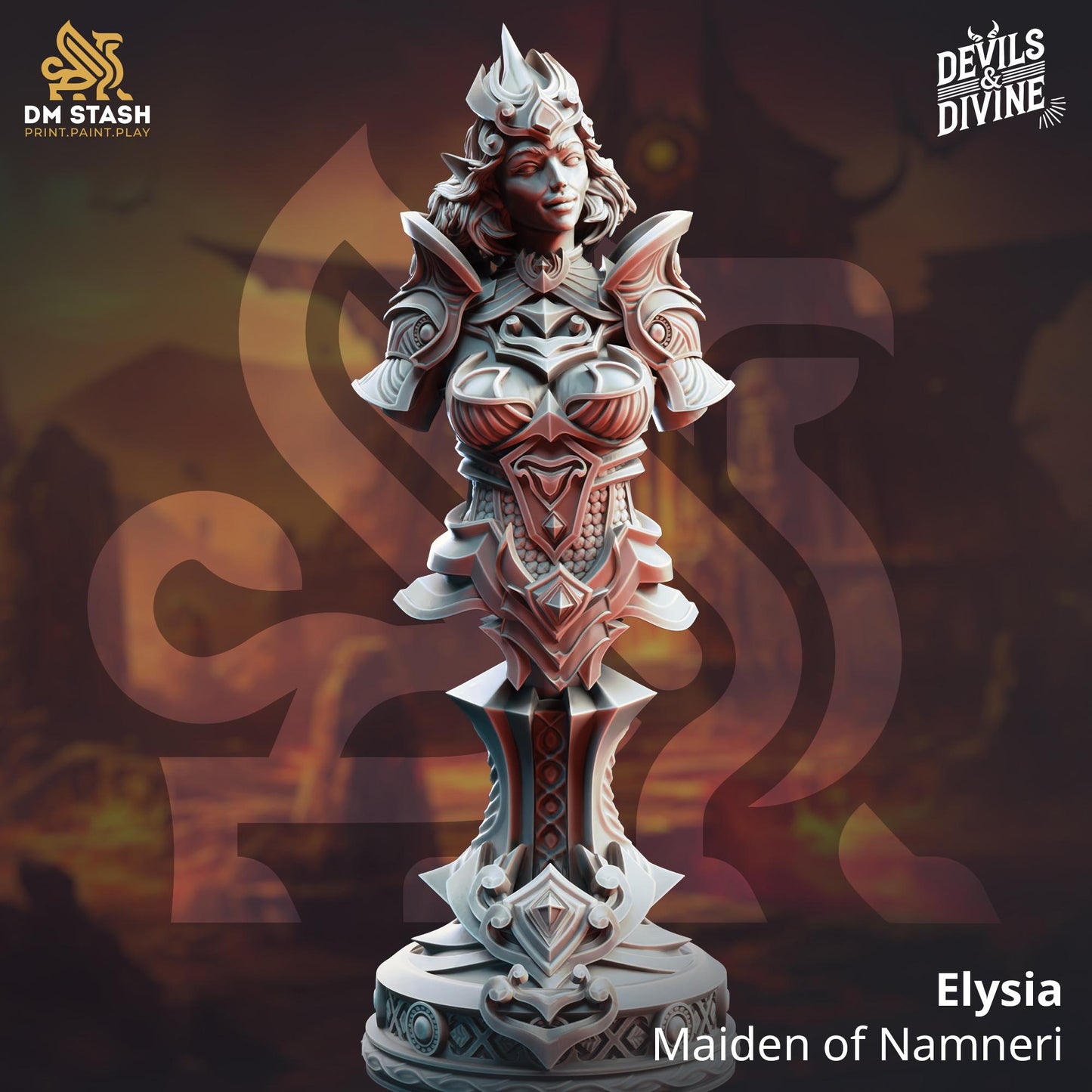 Elysia - Maiden of Namneri (BUST) | DM Stash | 32mm Scale | Devils & Divine Pack