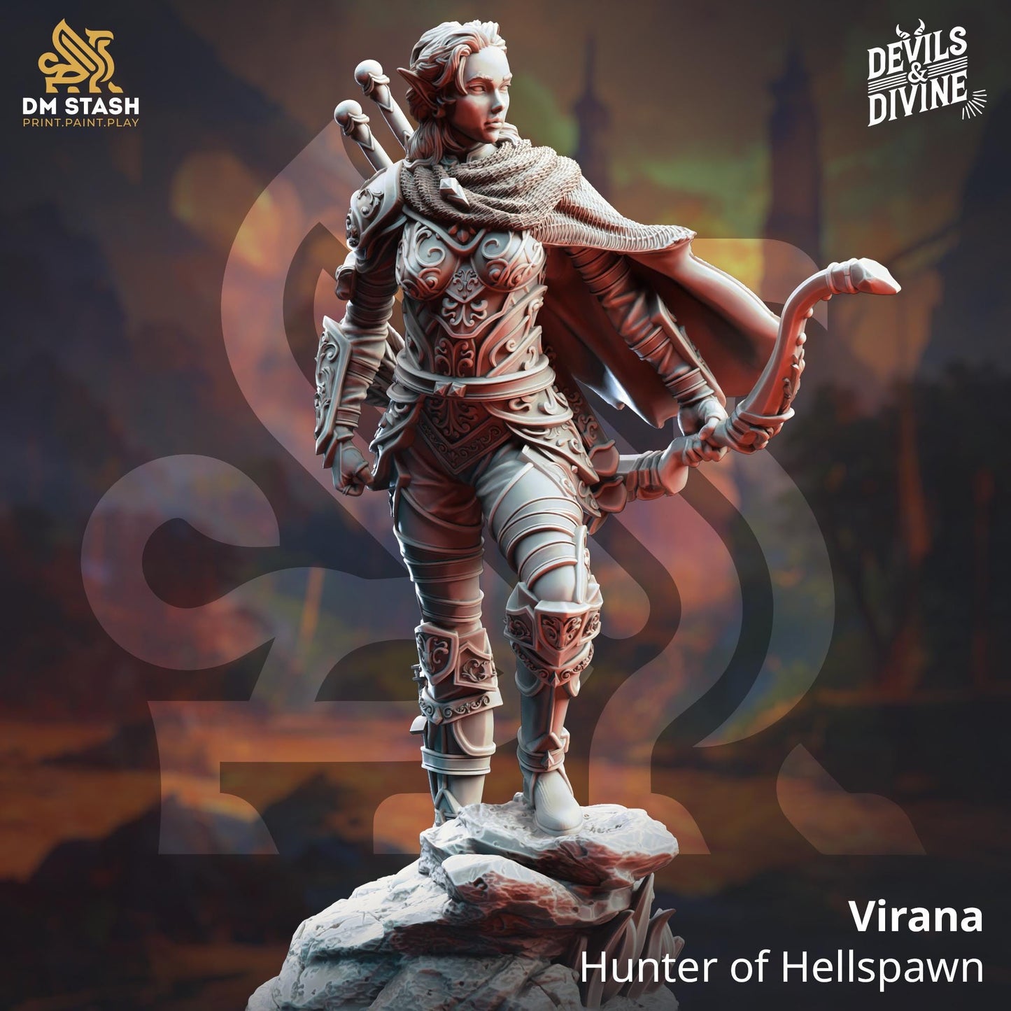 Virana - Hunter of Hellspawn (Medium) | DM Stash | 32mm Scale | Premium DnD Miniature High Quality Resin