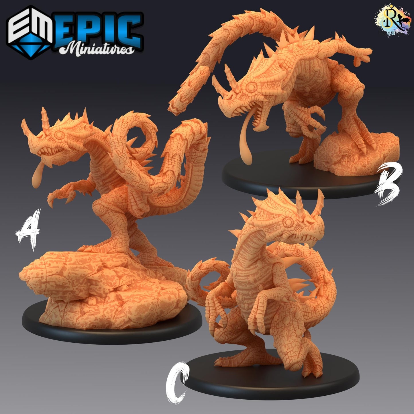 Chameleon Raptor (Large) | #052 - Cruel Marshes - EPIC Miniatures | Monster, Beast, Creature, Dinosaur, Lizard, Gecko, Jungle, Marsh