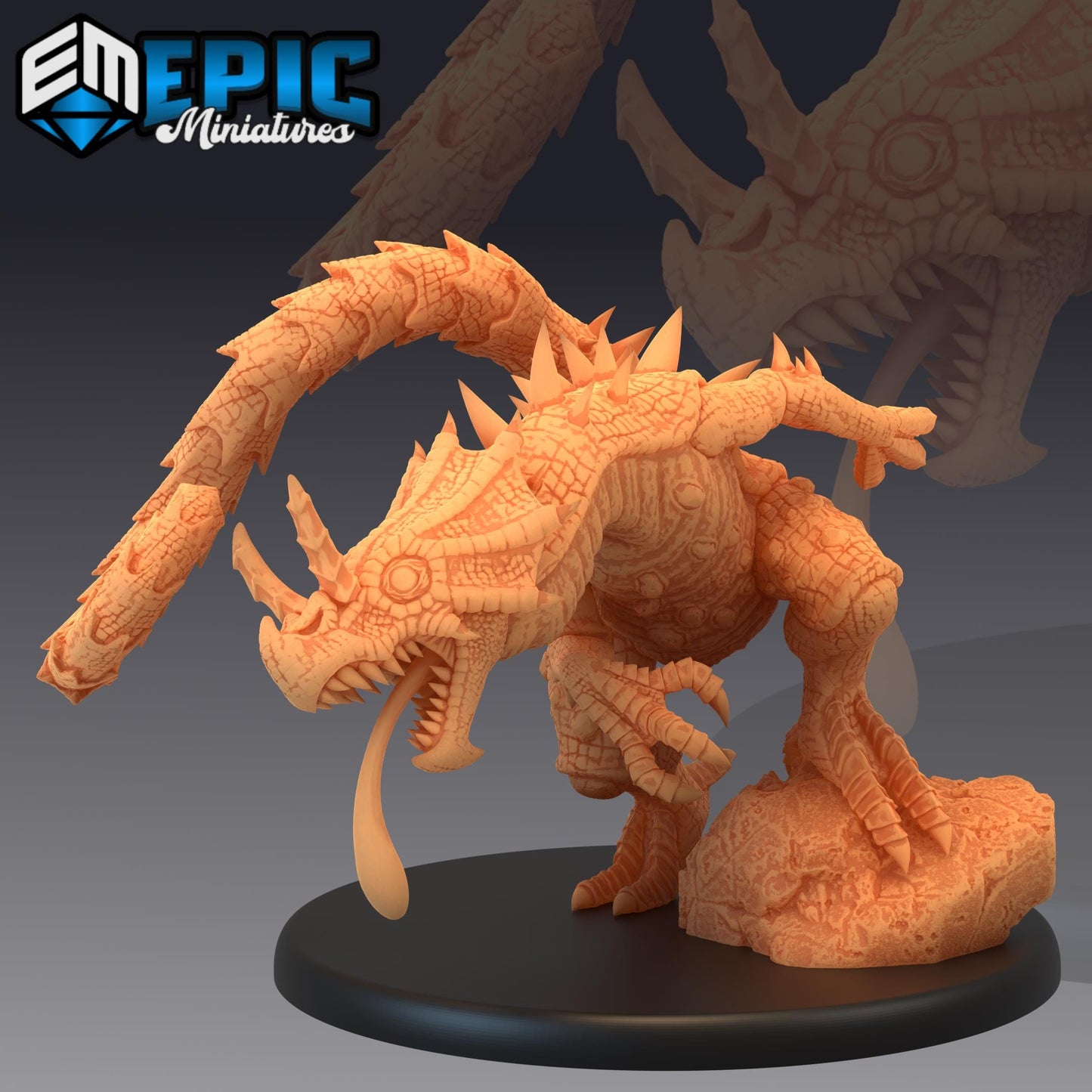 Chameleon Raptor (Large) | #052 - Cruel Marshes - EPIC Miniatures | Monster, Beast, Creature, Dinosaur, Lizard, Gecko, Jungle, Marsh