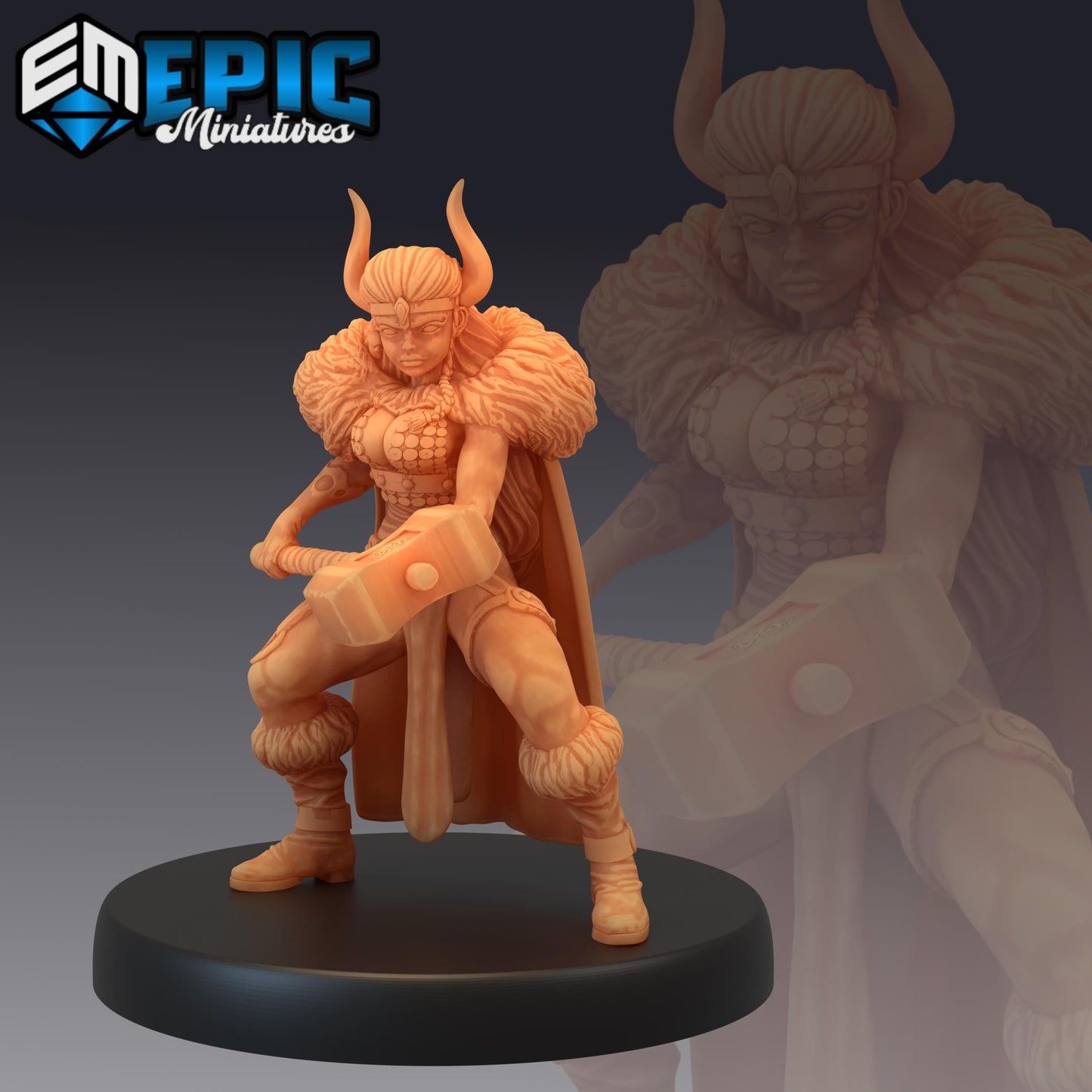 Dwarf Princess (Medium) | #051 - Dwarven Mines | EPIC 28mm | Gnome, Viking, Gnome, Queen, Skulls, Strong, Horns, Female