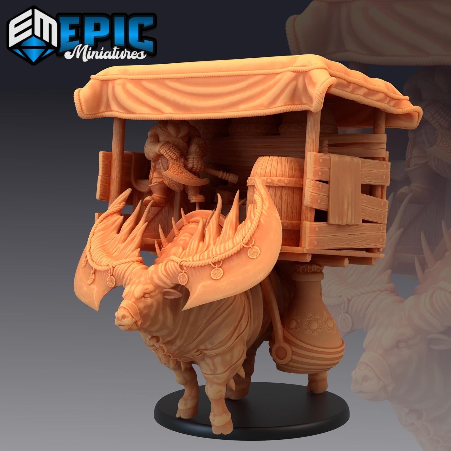 Epic Bull (Large) | #051 - Dwarven Mines | EPIC 28mm | Aurochs, Abyssal, Gorgon, Rothe, Cow, Mount, Transport, Merchant