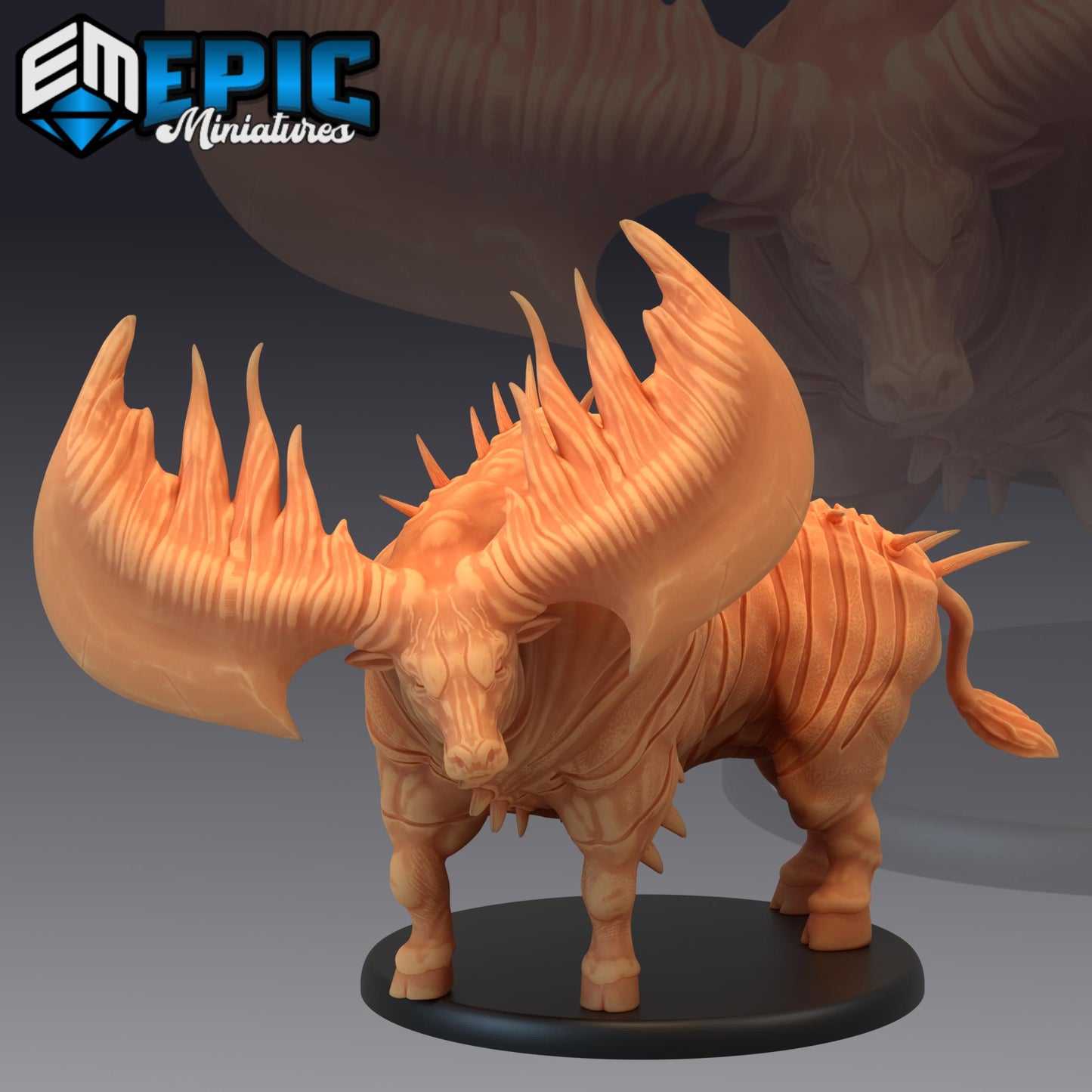 Epic Bull (Large) | #051 - Dwarven Mines | EPIC 28mm | Aurochs, Abyssal, Gorgon, Rothe, Cow, Mount, Transport, Merchant