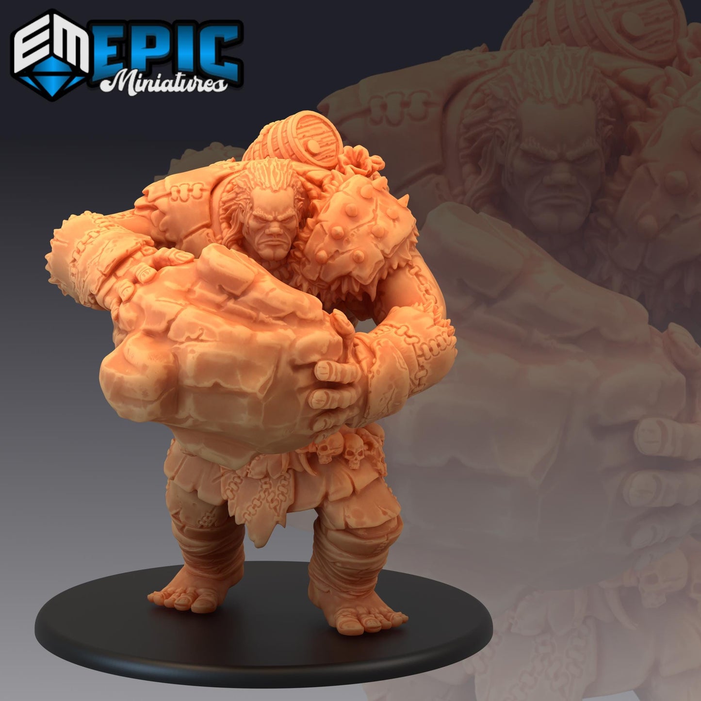 Hill Giant (Huge) | #051 - Dwarven Mines | EPIC 28mm | Beast, Ogre, Big, Mutant, Hammer, Smash, Attack, Enemy, Beast, Enemy