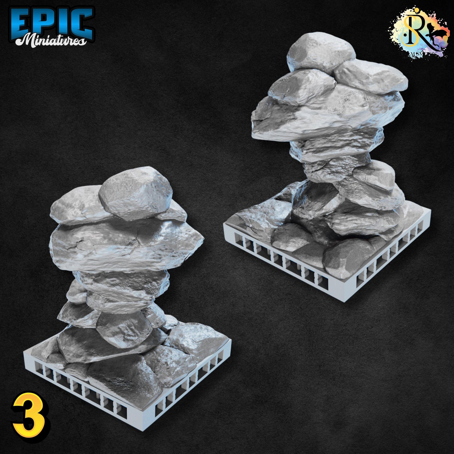 Modular Rocks | #051 - Dwarven Mines | EPIC 28mm | Terrain, Environment, Scatter, Walls, Stones, Openlock, Interlocking