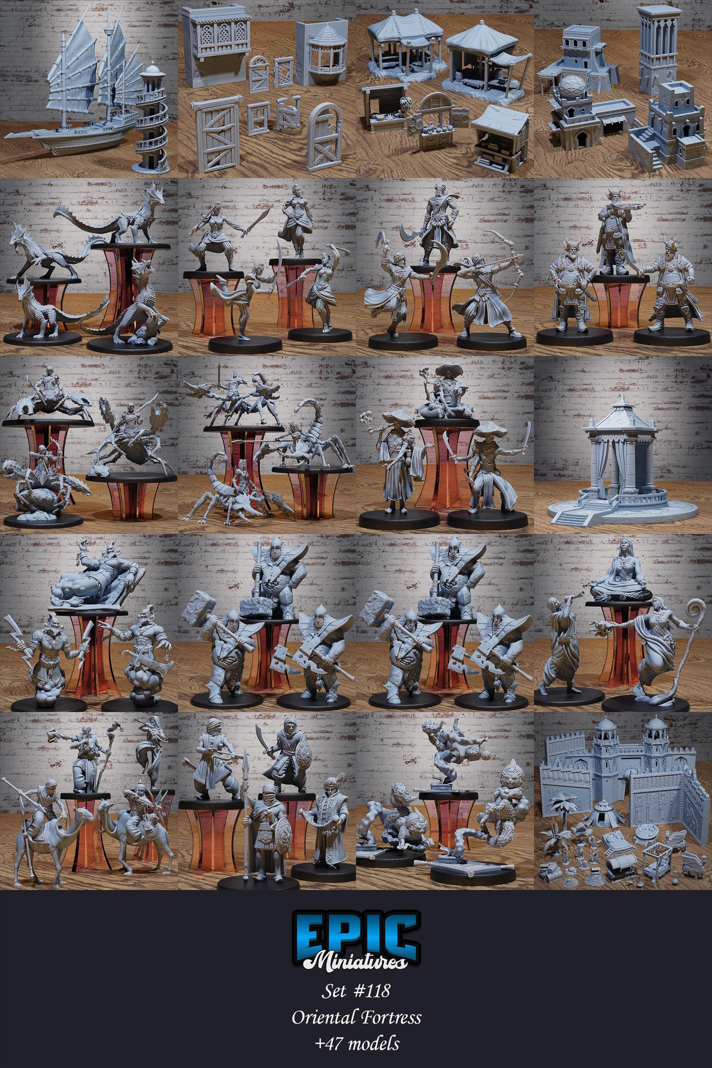 Decorative Elements | Premium DnD Minis High Quality Resin Miniature | City, Windows, Doors, Balcony, Stairs, Broken, Scatter, Roof, Door