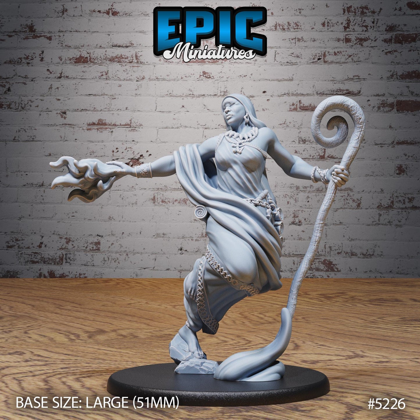 Mystic Mage (Large) | #118 - Oriental Fortress - EPIC | Female, Meditation, Buddha, Magic, Genie, Staff, Trumpet, Flute