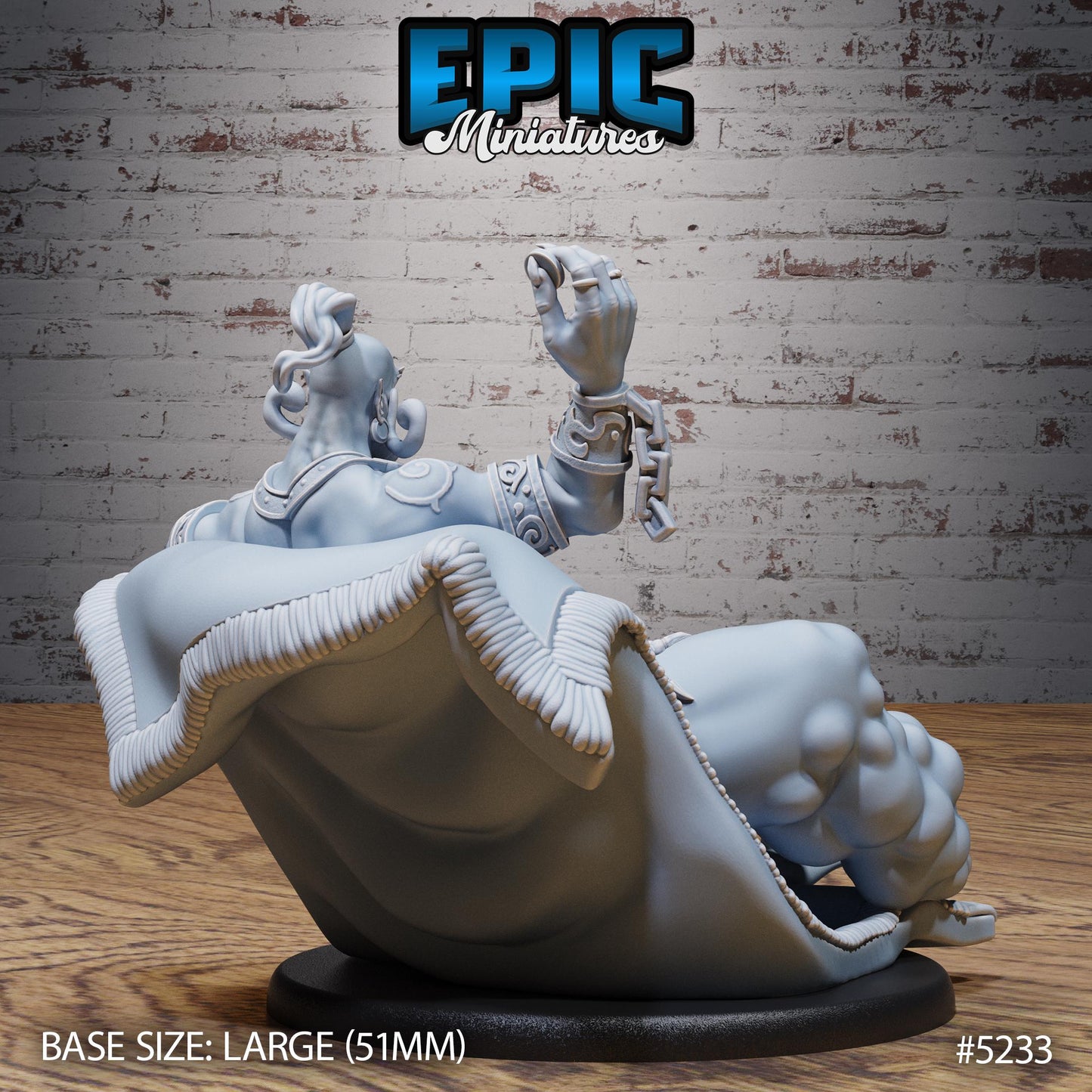 Grinning Djinn (Large) | #118 - Oriental Fortress - EPIC | Male, Genie, Lamp, Lounge, Cloud, Lightning Bolt, Magic, Monster