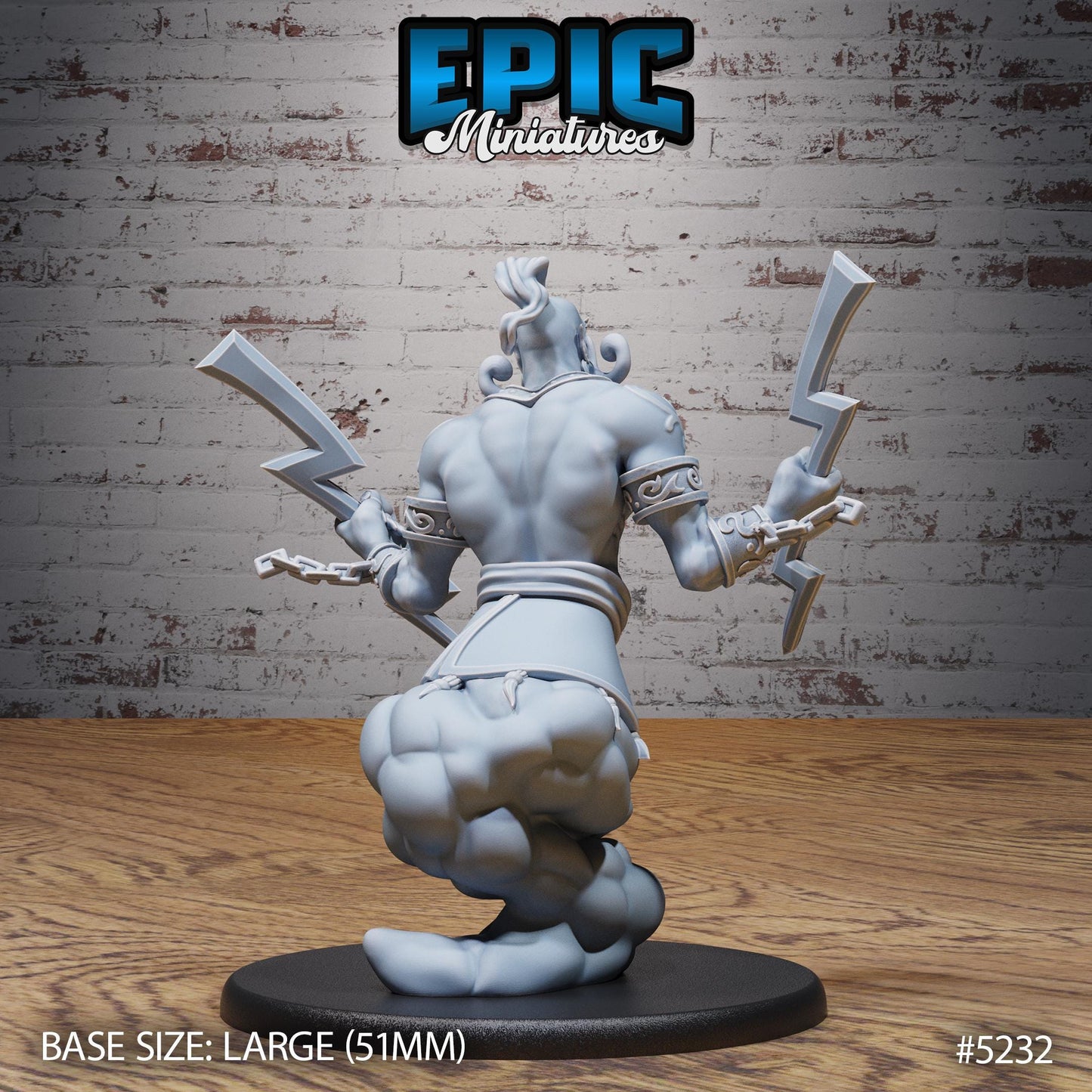 Grinning Djinn (Large) | #118 - Oriental Fortress - EPIC | Male, Genie, Lamp, Lounge, Cloud, Lightning Bolt, Magic, Monster