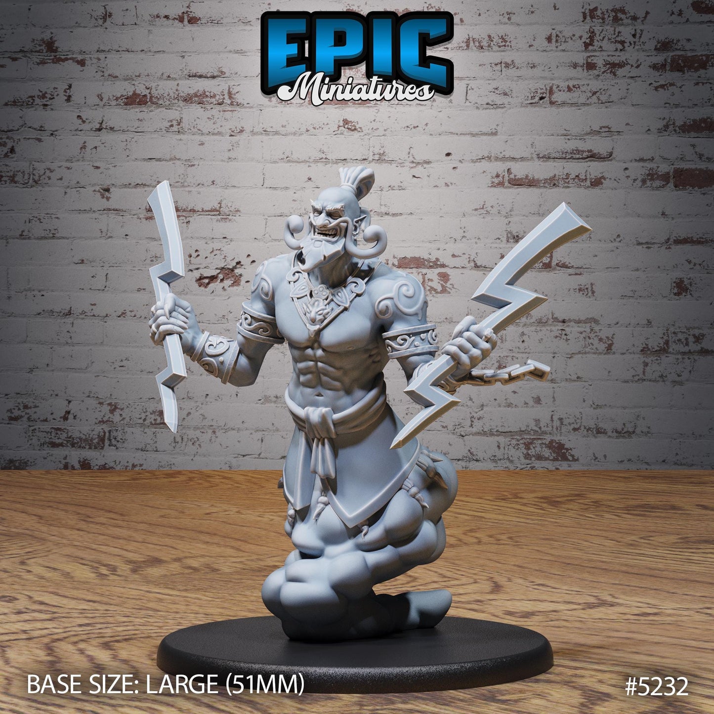 Grinning Djinn (Large) | #118 - Oriental Fortress - EPIC | Male, Genie, Lamp, Lounge, Cloud, Lightning Bolt, Magic, Monster