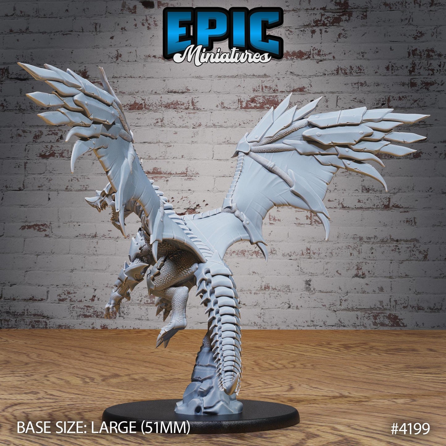 Armored Dragon Mount Miniature (Large) | Premium DnD Minis | High Quality Resin | Flying, Beast, Wyvern, Wyrm, Wings, Attack, Dragons,
