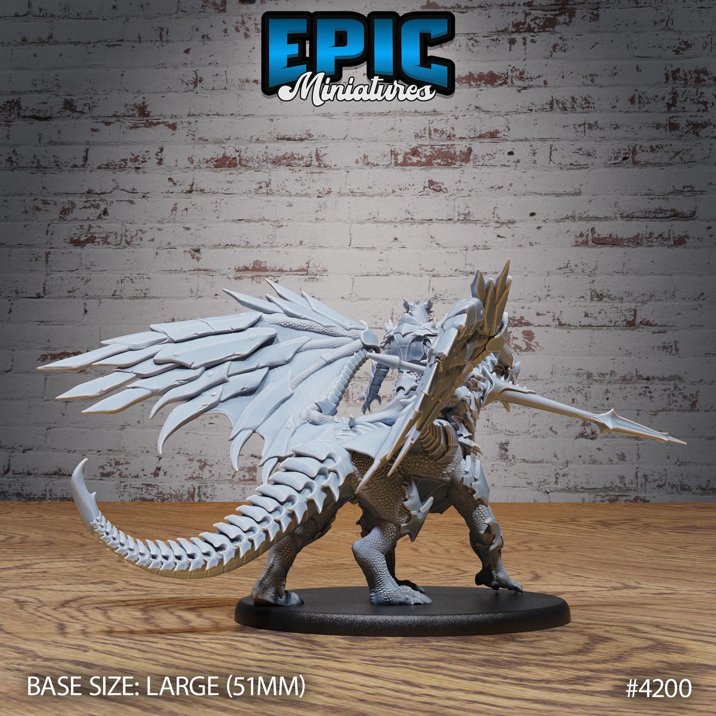 Armored Dragon Miniature, Large | Premium DnD Minis | High Quality Resin | Flying, Fire, Wyvern, Scales, Wings, Attack, Wyrm, Wyvern, Beast