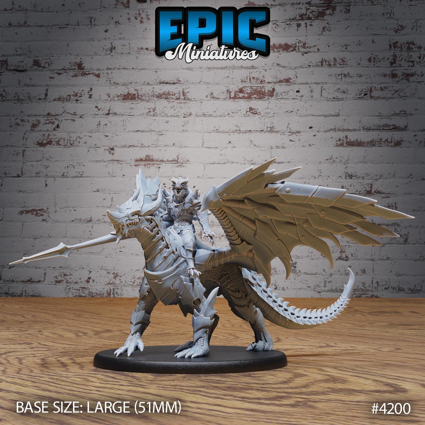 Armored Dragon Miniature, Large | Premium DnD Minis | High Quality Resin | Flying, Fire, Wyvern, Scales, Wings, Attack, Wyrm, Wyvern, Beast