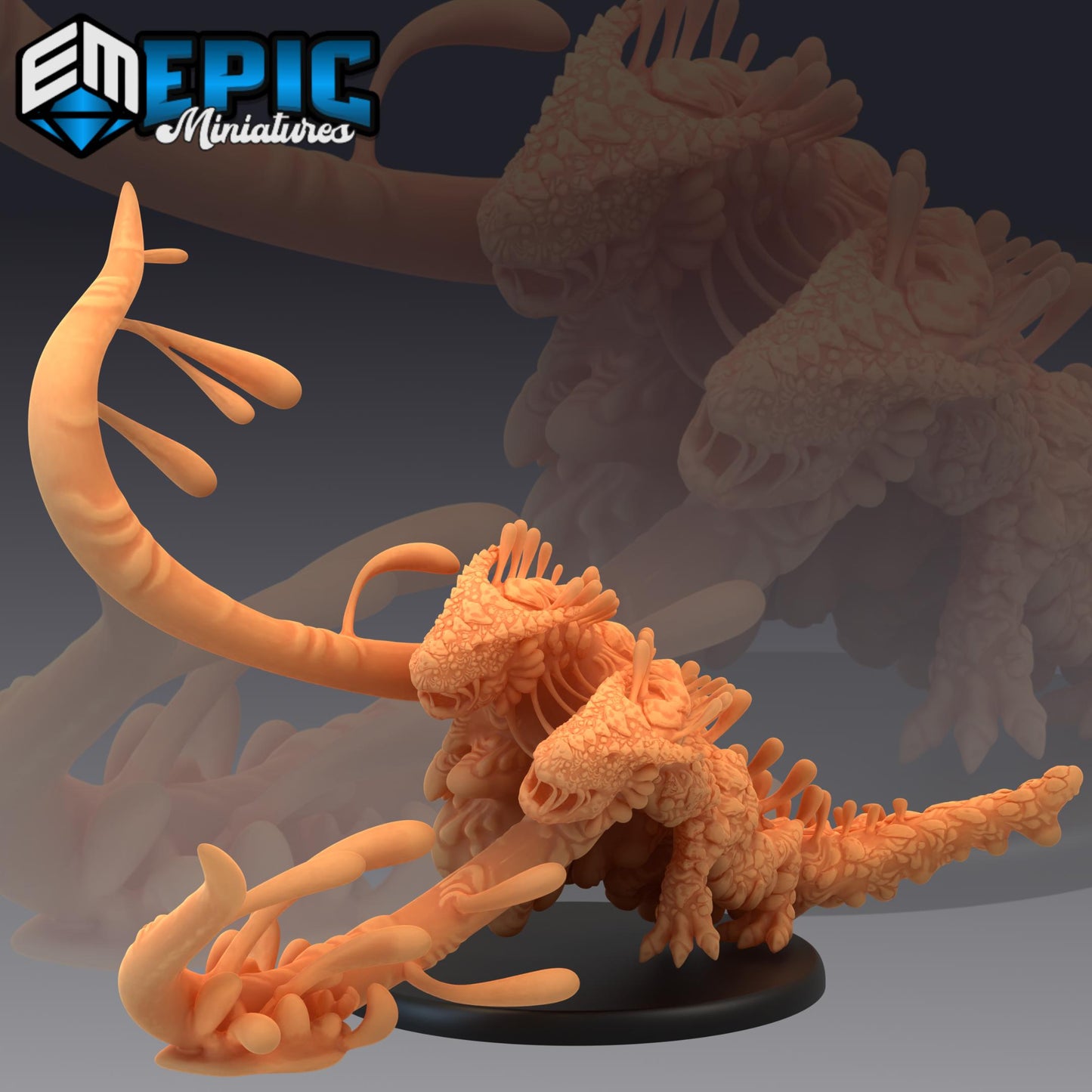 Ooze Beast (Large) | #052 - Cruel Marshes - EPIC Miniatures | Enemy, Gross, Abomination, Mutant, Dragon, Creature, Animal, Tail, Fire, Evil