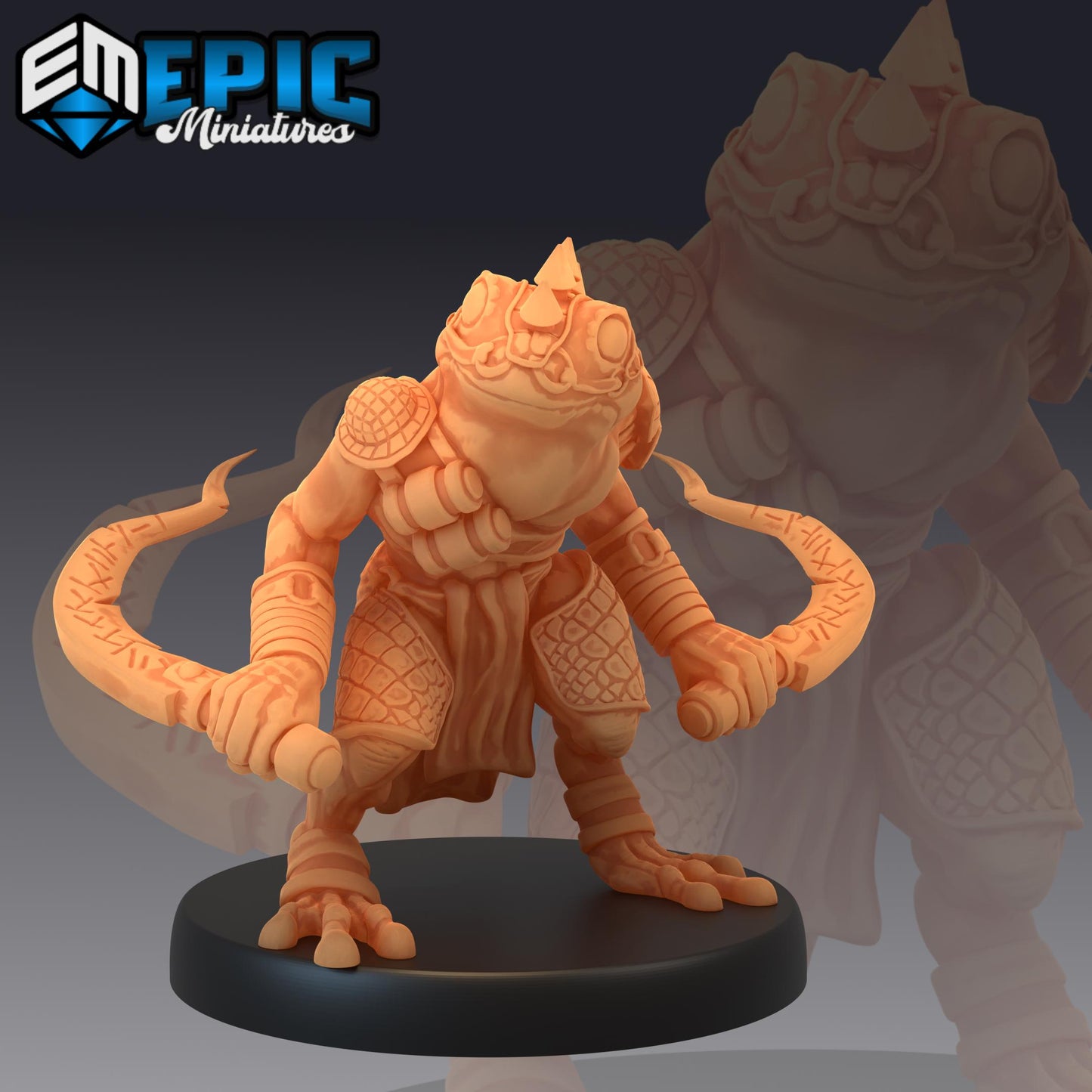 Poison Frog (Medium) | #052 - Cruel Marshes - EPIC Miniatures | Shaman, Amphibian, Magic, Warrior, Fighter, Rogue, Bullywug, Toril, Staff