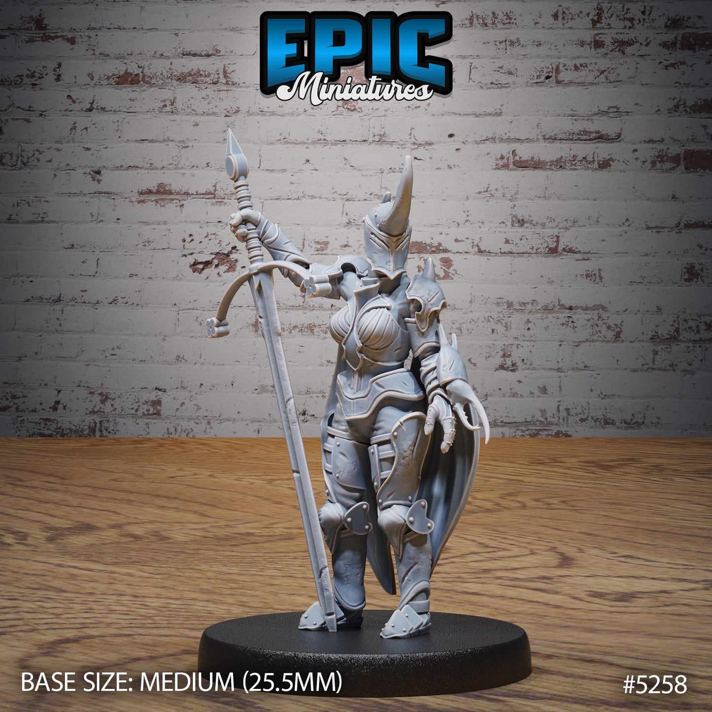 Armored Insect Knight Lady (Medium) | #119 - Ancient Nature EPIC Miniatures | High Quality Premium Resin | Female, Fighter, Warrior, Sword