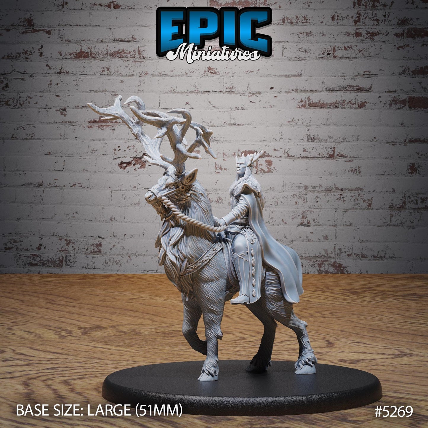High Elf King (Medium/Large) | #119 - Ancient Nature EPIC Miniatures | High Quality Premium Resin | Deer Mount, Half-Elf, Male, Druid
