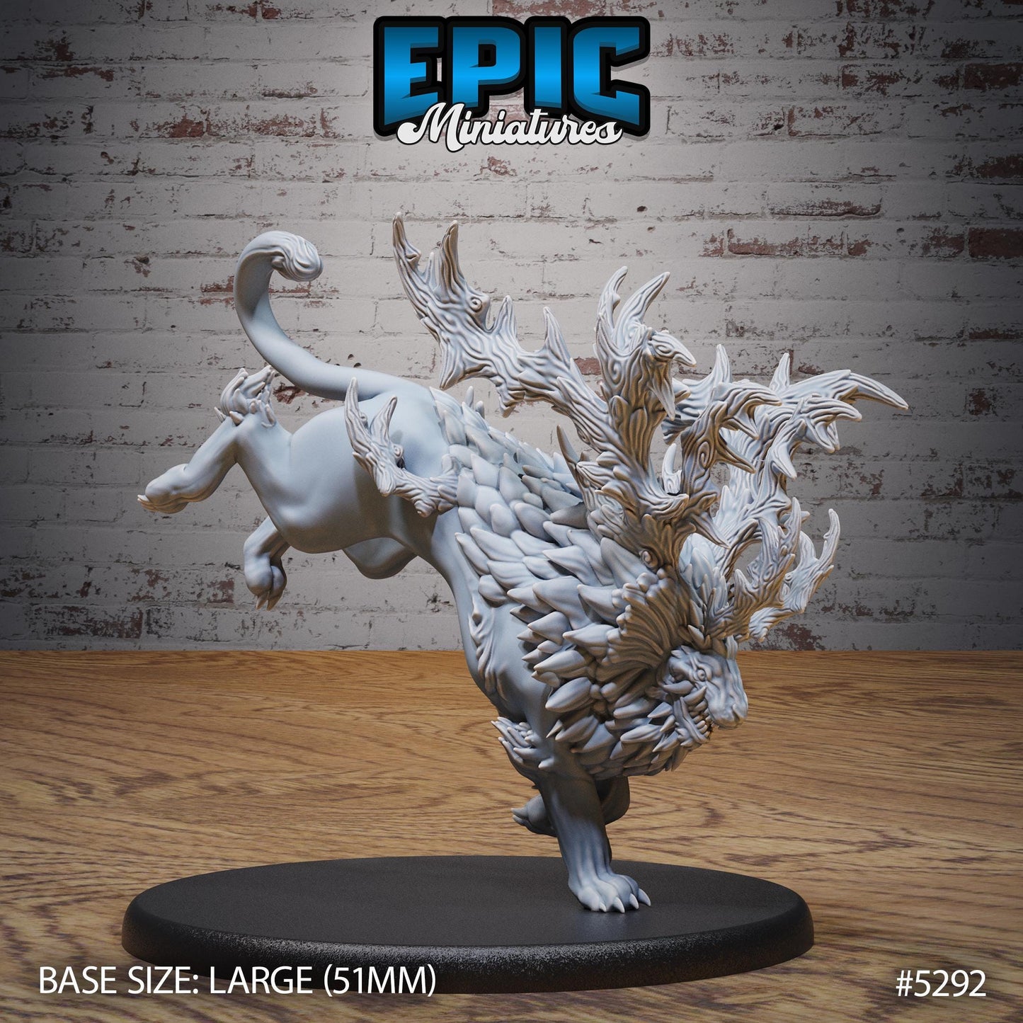 Horned Forest Beast (Large) | #119 - Ancient Nature EPIC Miniatures | High Quality Premium Resin | Creature, Lion, Hybrid, Monster, Evil